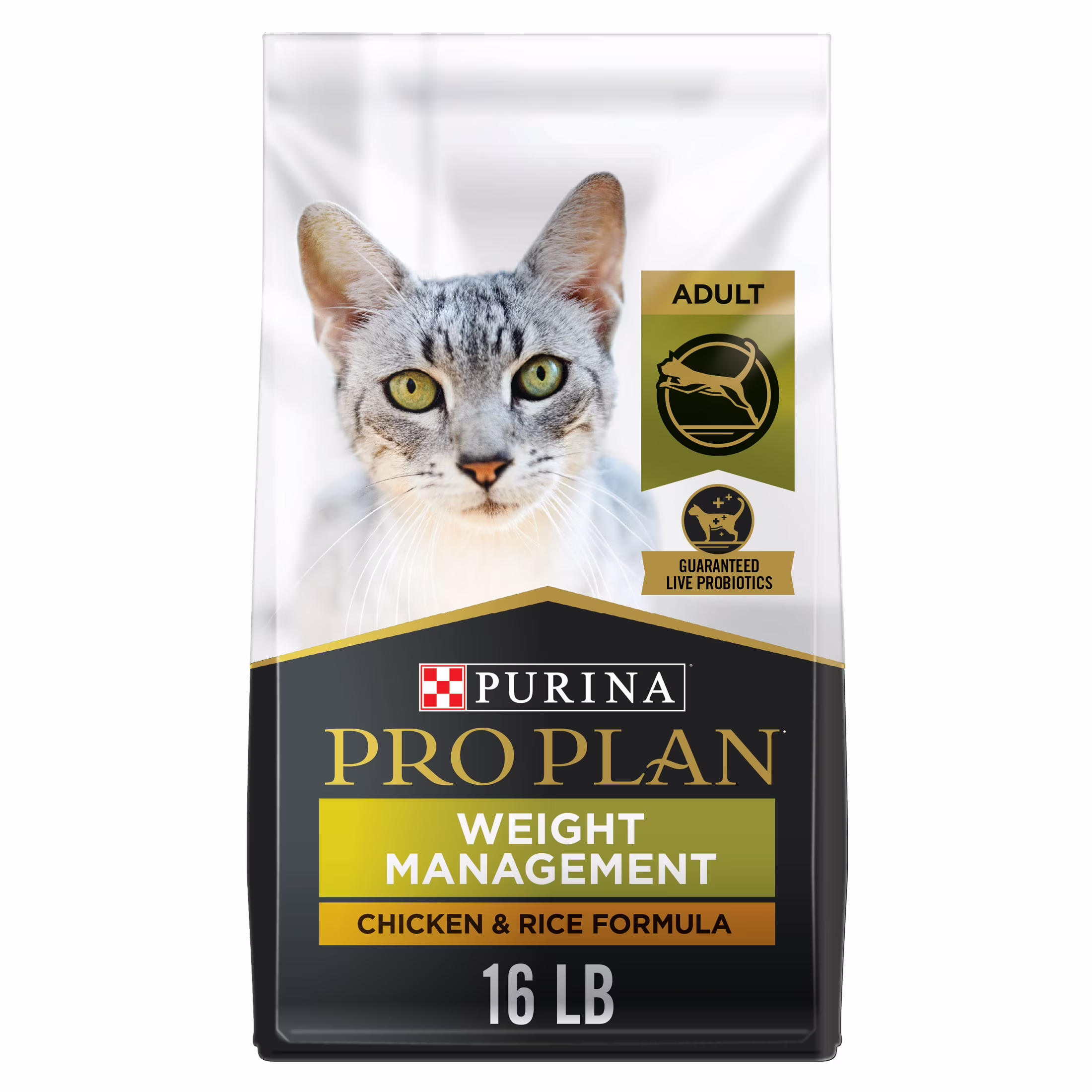 Purina Pro Plan Weight Management Dry Cat Food, Chicken & Rice, 16 lb Bag