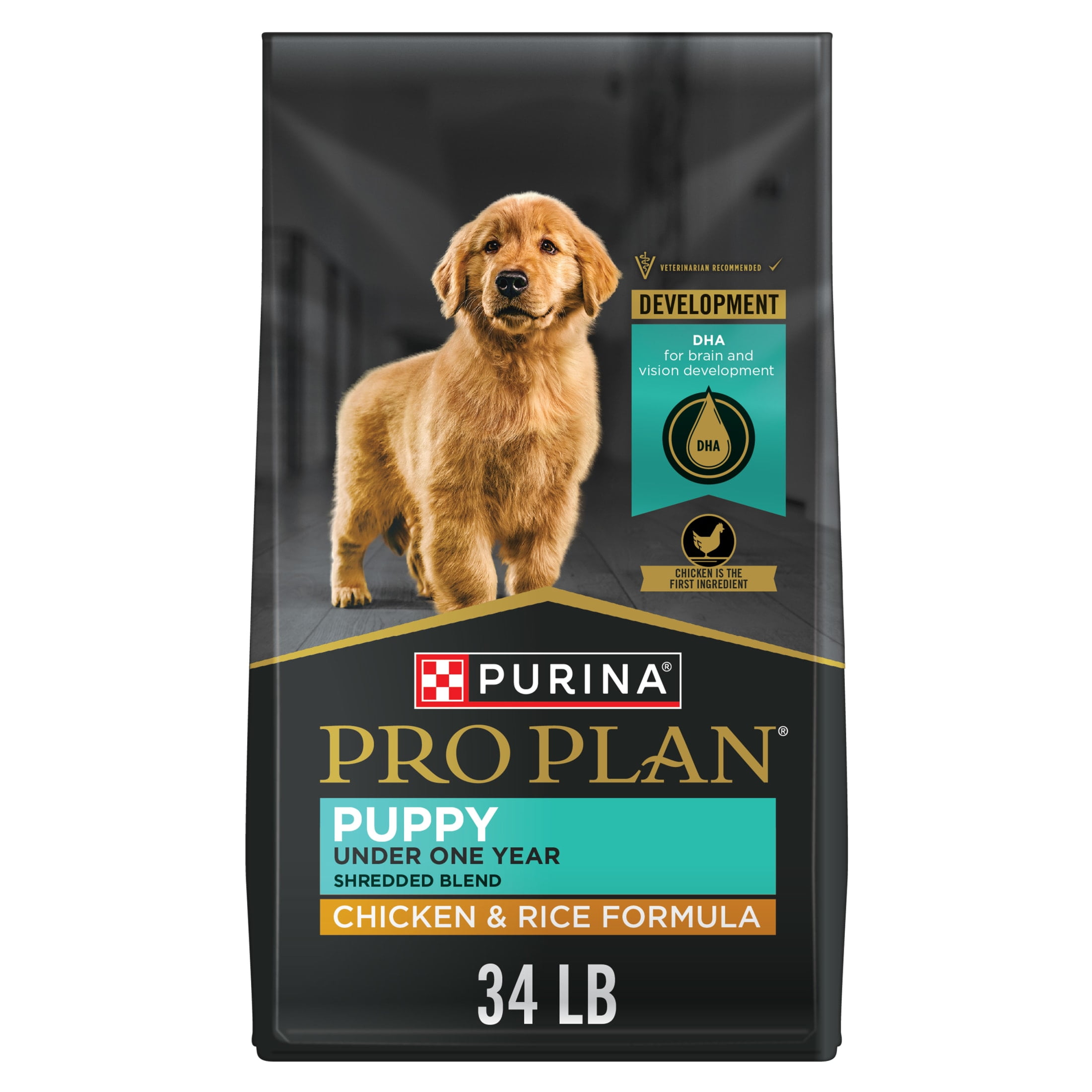 Purina Pro Plan Puppy Dry Dog Food for Under 1 Year, Real Chicken & Rice, 34 lb Bag