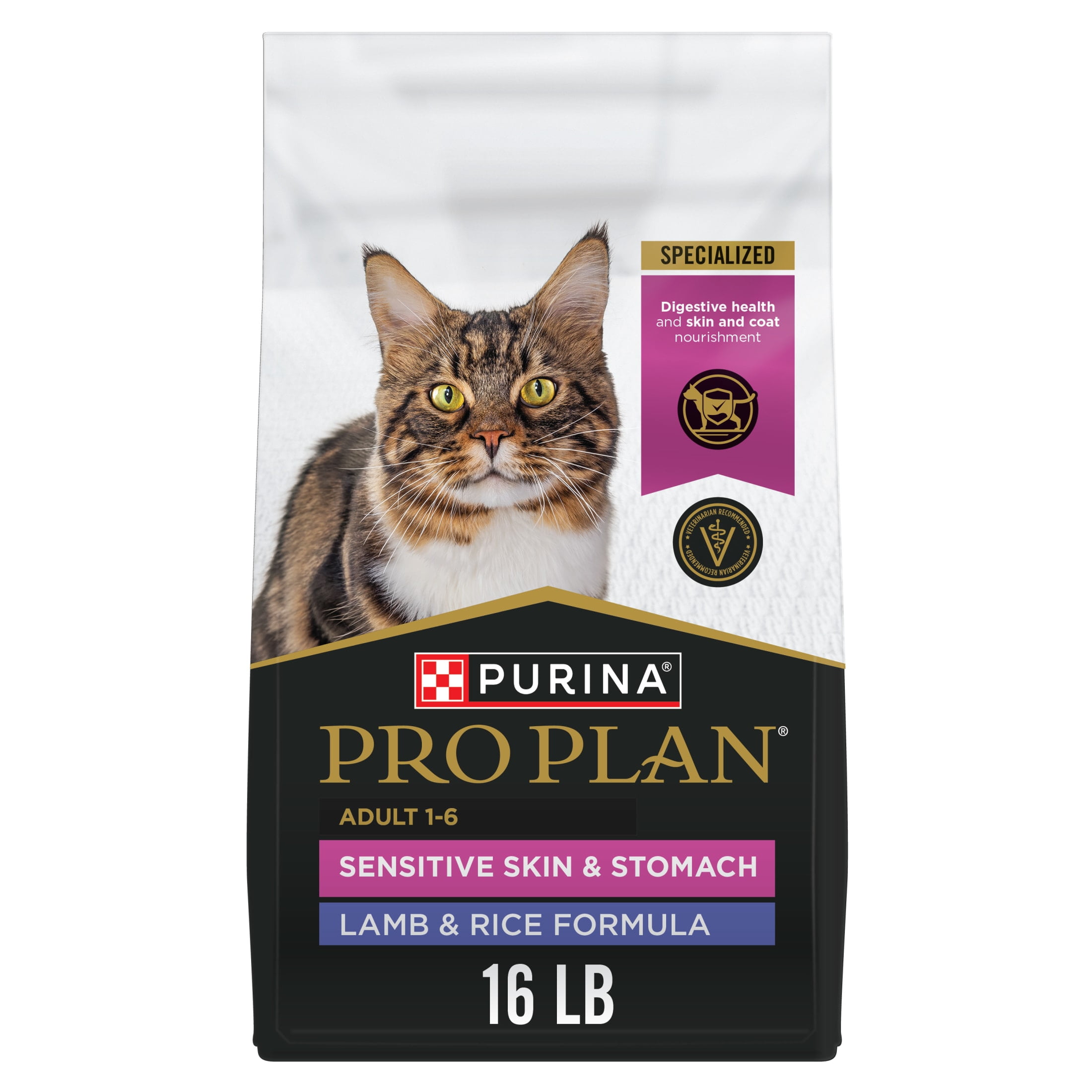 Purina Pro Plan Cat Food Sensitive Skin and Stomach Lamb and Rice Dry Formula