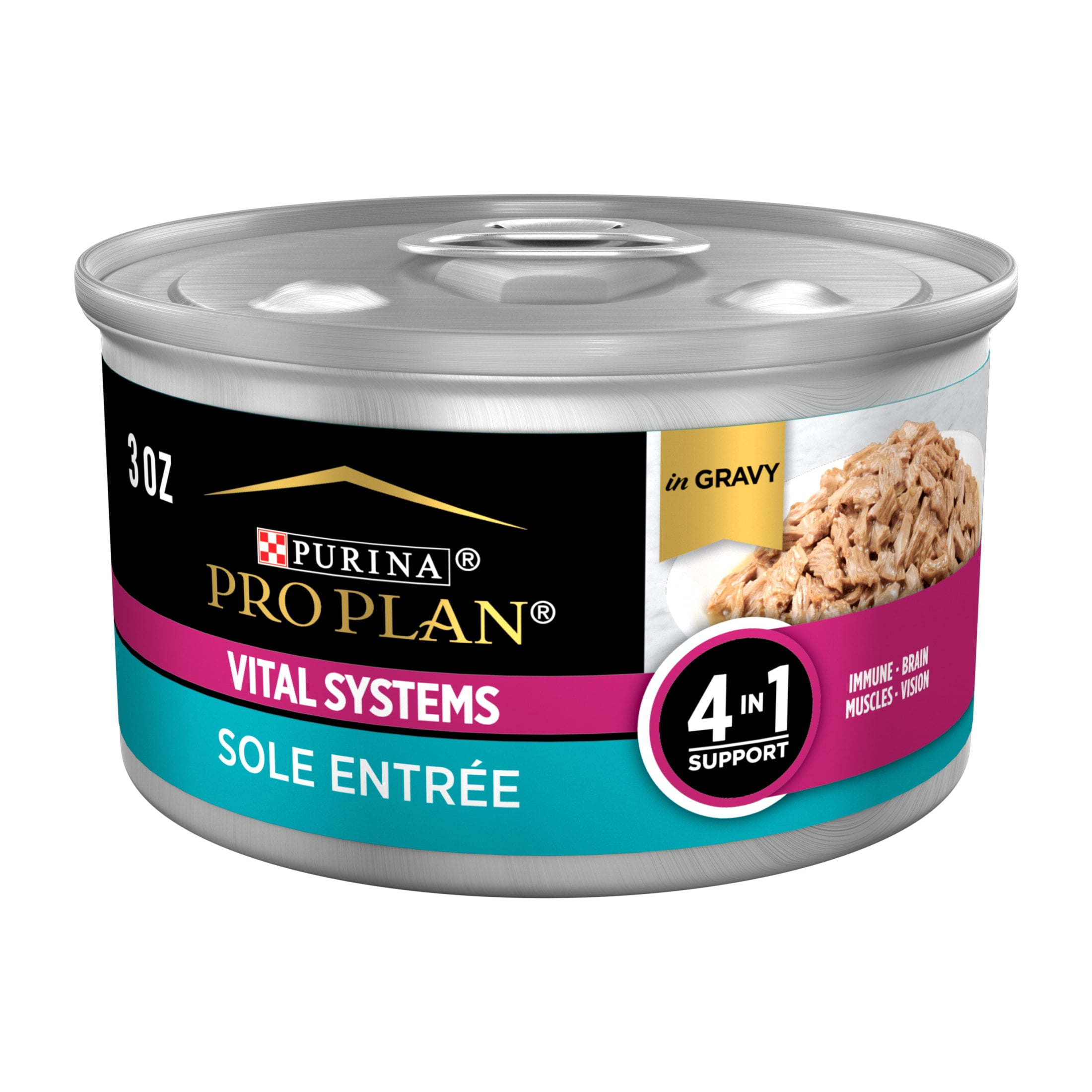 Purina Pro Plan Vital Systems, Sole Entree, Wet Cat Food, 3 oz Cans, 24 Pack