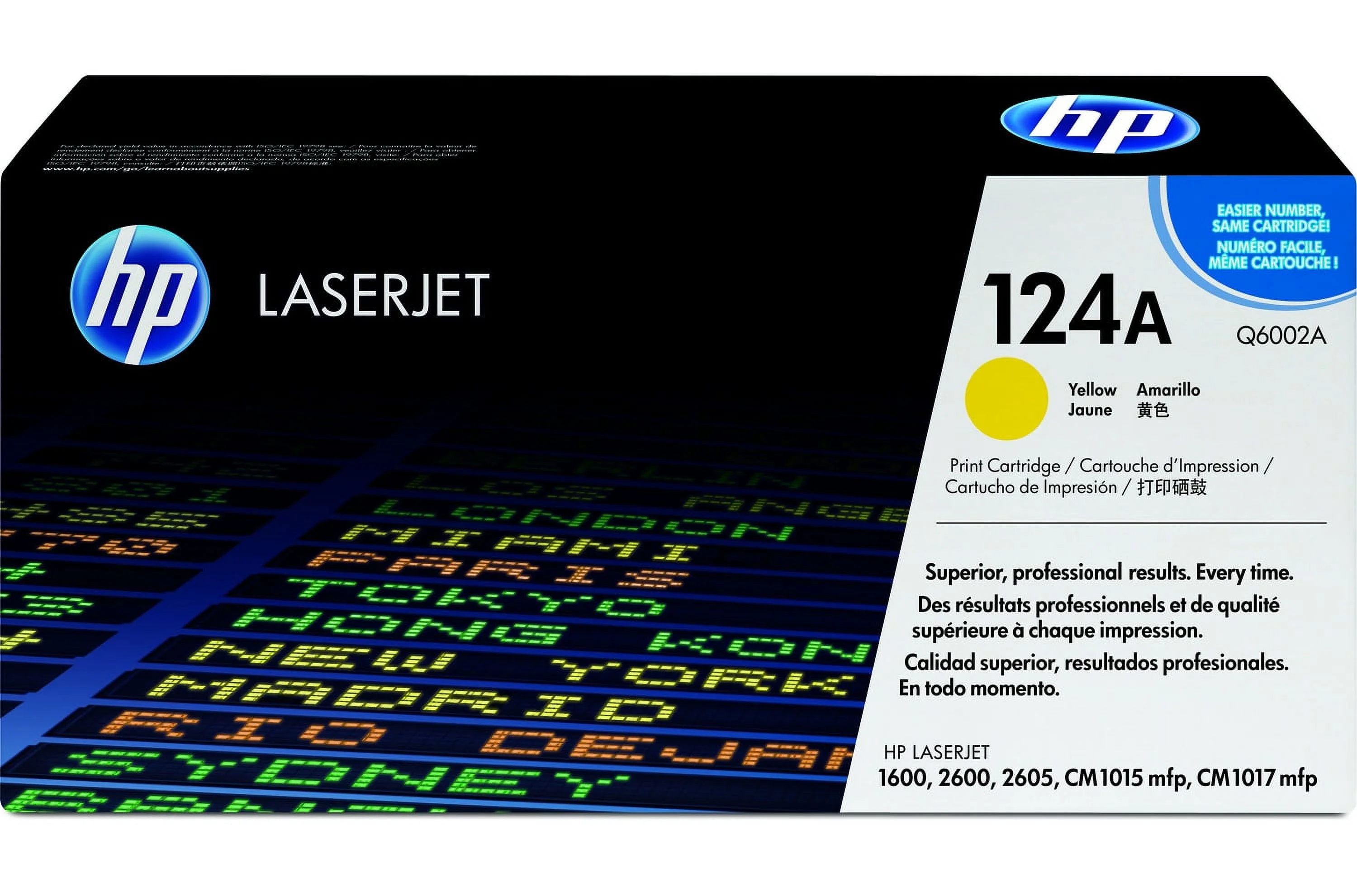 Remanufactured HP 124A Yellow Original LaserJet Toner Cartridge, ~2,000 pages, Q6002A