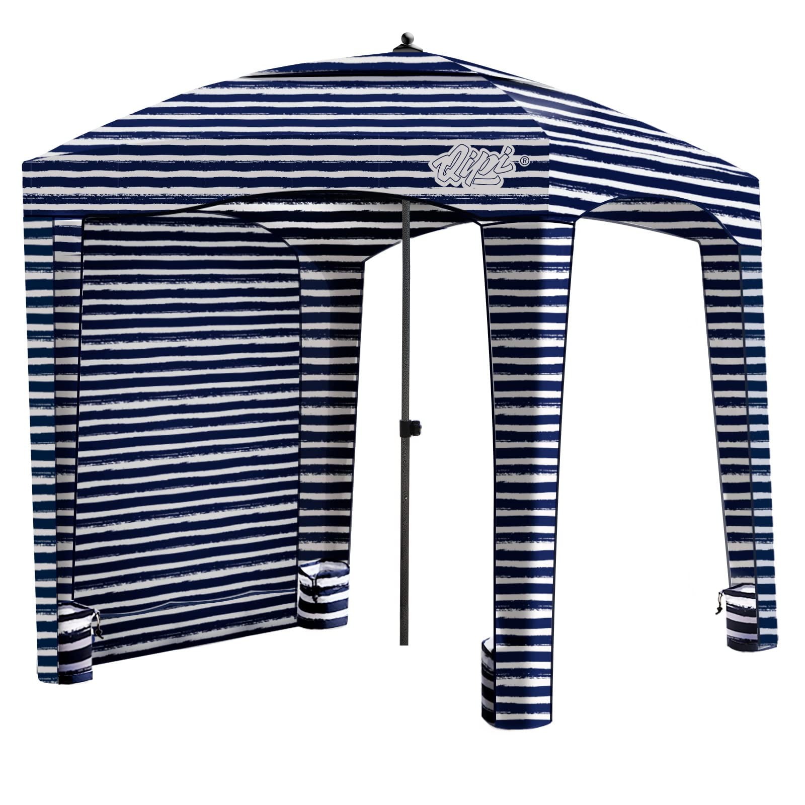 Qipi Beach Cabana - Easy to Set up Canopy, Waterproof, Portable 6' x 6' Beach Shelter, Included Side Wall, Shade with UPF 50+ UV Protection, Ultimate Sun Umbrella
