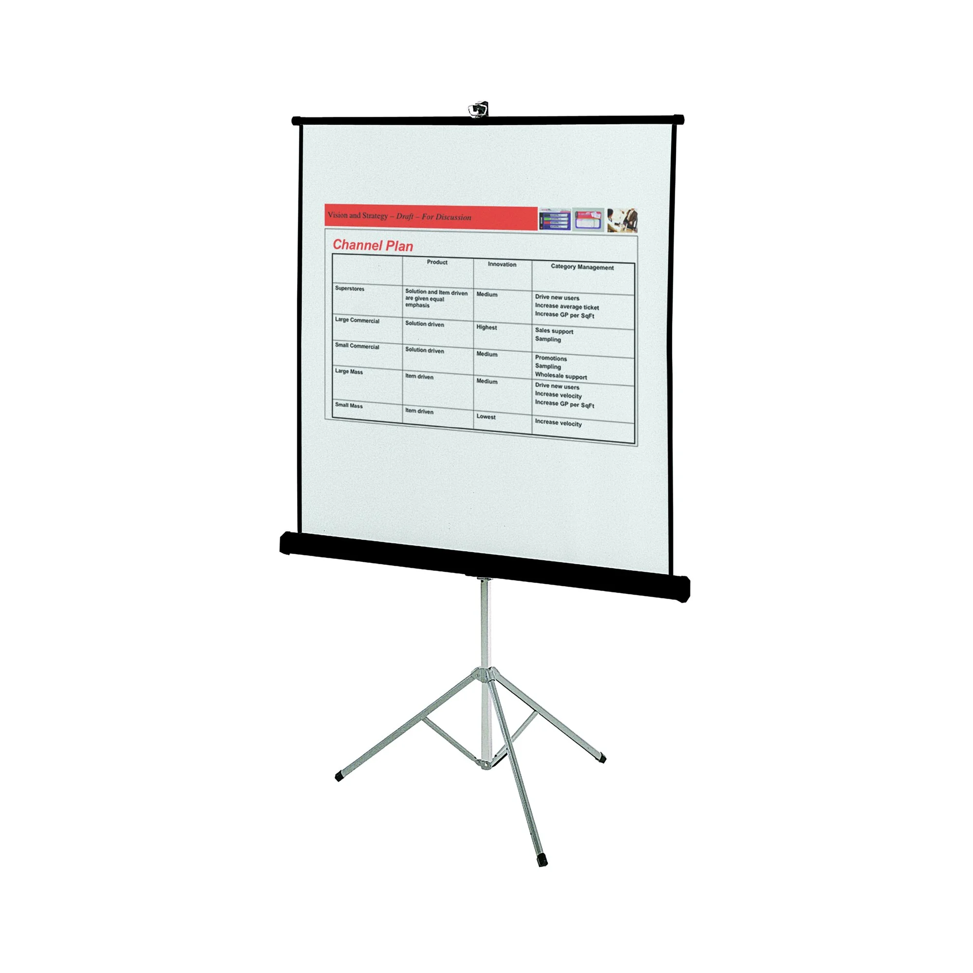Quartet Portable Tripod Projection Screen, 60" x 60", High-Res, Matte Surface