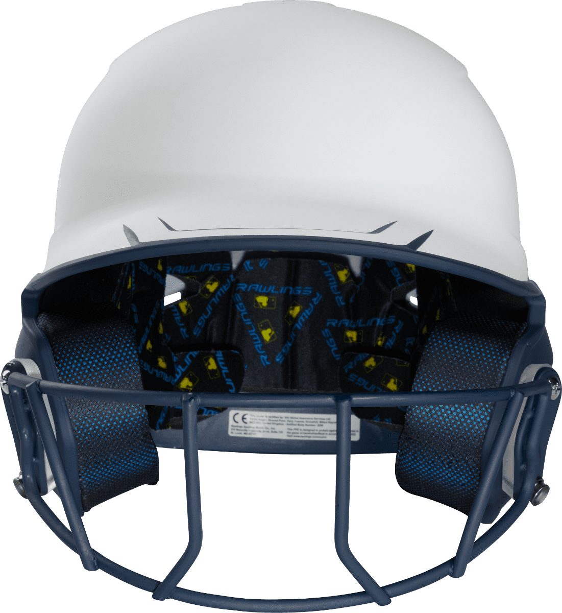 Rawlings Mach Ice Softball Batting Helmet, Senior | White/Navy | Senior