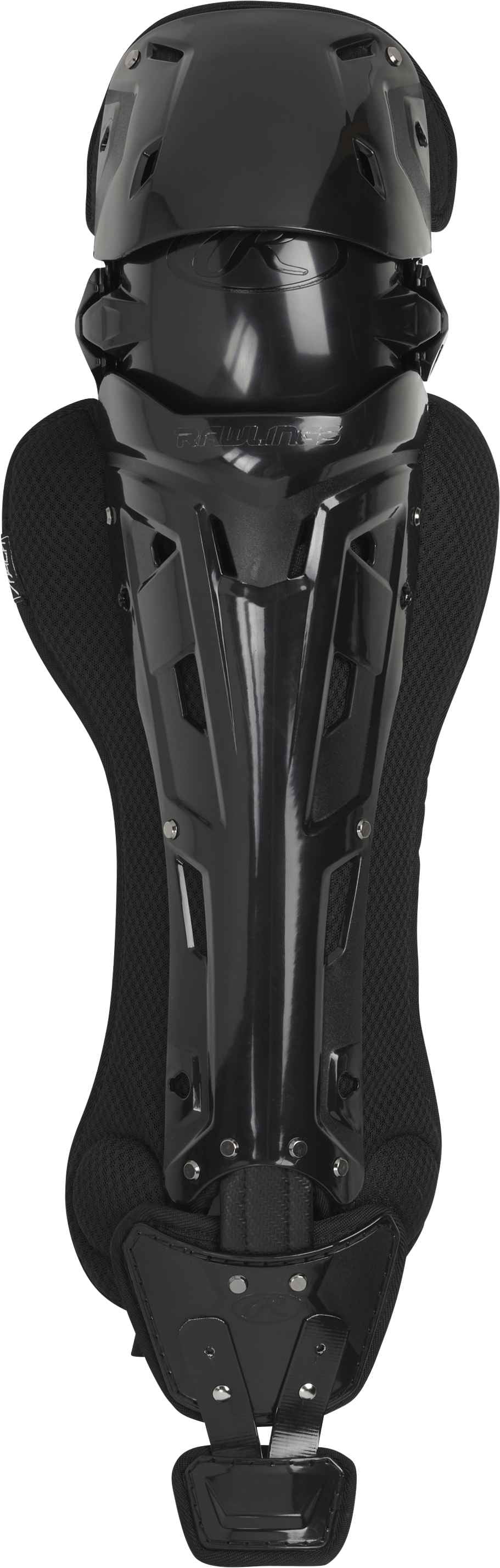 Rawlings MACH Baseball Intermediate Leg Guards | Black/Black | INTERMEDIATE