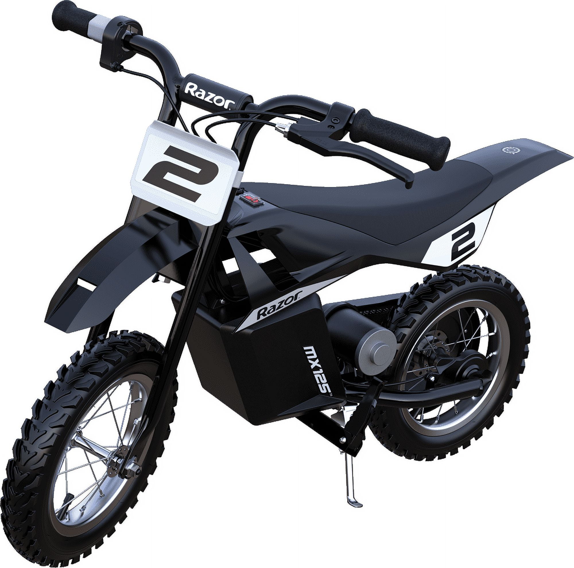 Razor Dirt Rocket MX125 Electric-Powered Dirt Bike - Black with Decal Included, for Child 5+