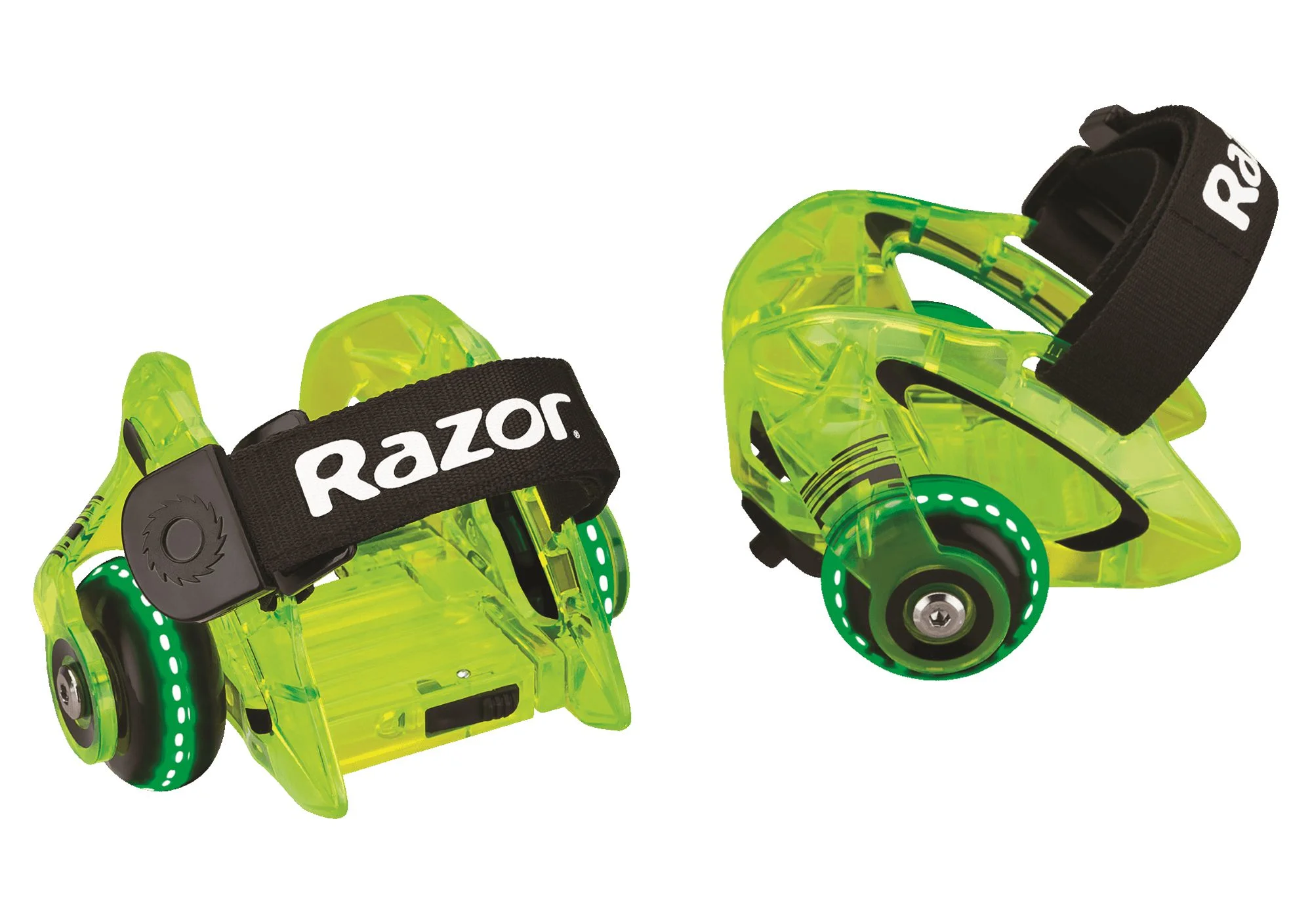 Razor Jetts DLX Heel Wheels - Neon Green, Wheeled Skate Shoes with Sparks for Kids Ages 9+, Unisex