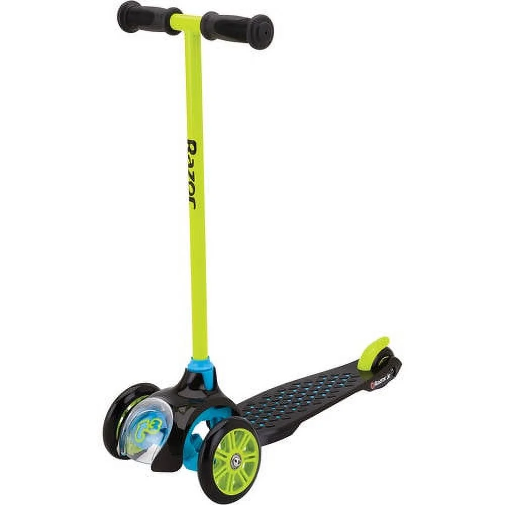 Razor Jr. T3 Three Wheel Kick Scooter - Green, for Preschool Child Ages 3+, up to 48 lbs, Unisex
