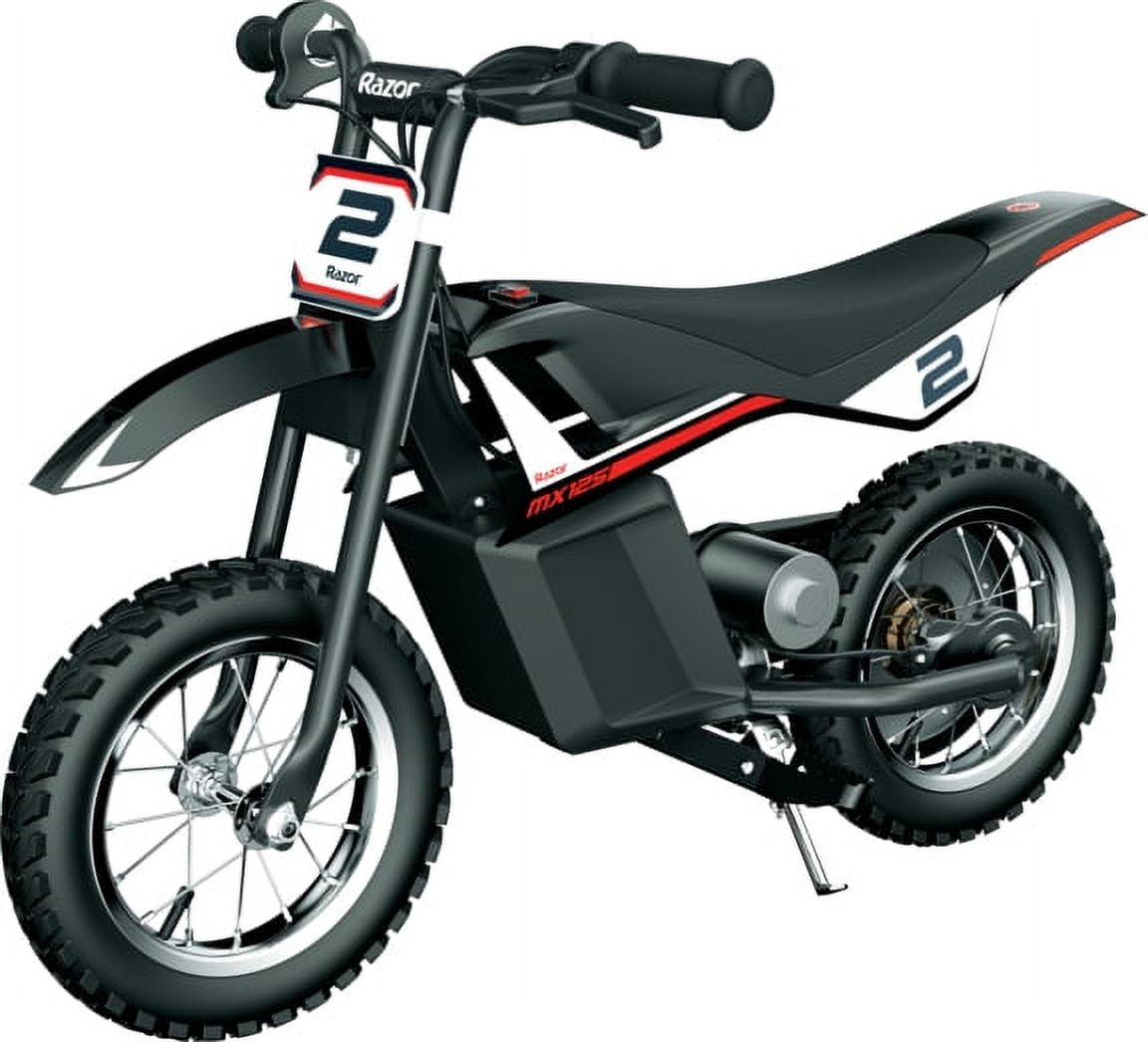 Razor Dirt Rocket MX125 Electric-Powered Dirt Bike - Black, 12V Powered Ride-on, for Child 7+