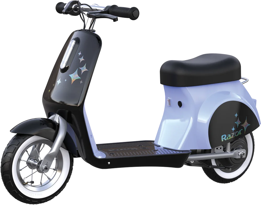 Razor Pocket Mod Petite - Purple, 12V Miniature Euro-Style Electric Scooter, up to 8 mph, for Ages 7+