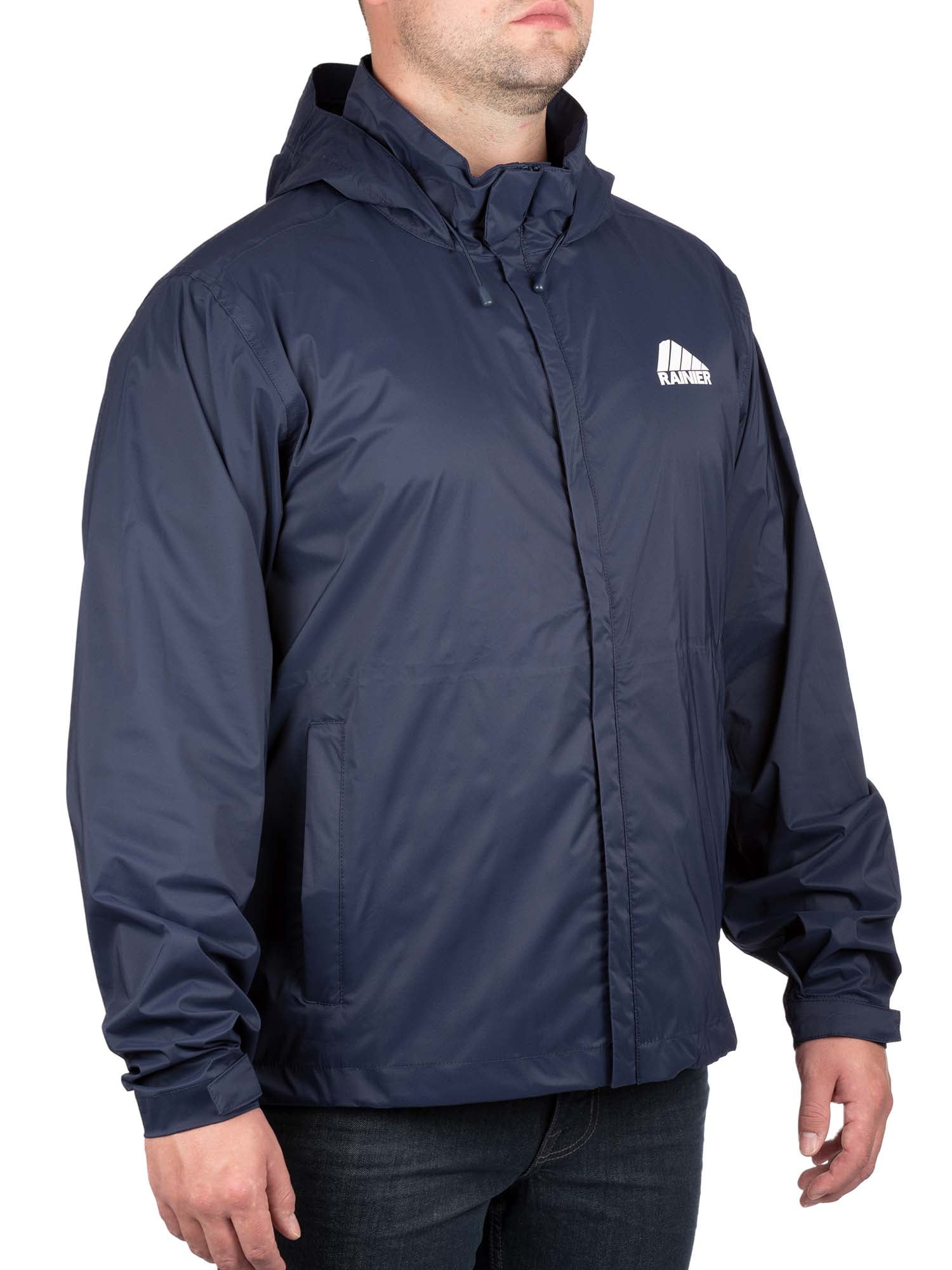 Rainier Waterproof Breathable Essential Rain Jacket in Navy, Size L