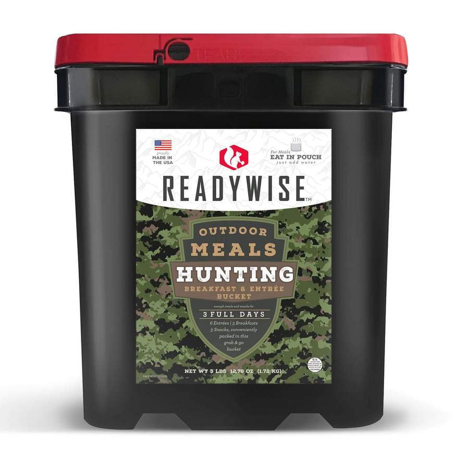 ReadyWise Outdoor Hunting Bucket Cook-in-Pouch Meals