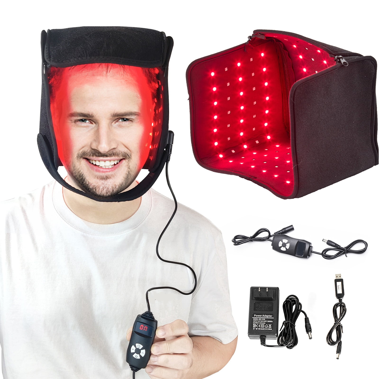 Red Light Therapy Cap for Hair Loss Device Infrared Light Therapy Portable Foldable Helmet Hair Growth Cap Hair Loss Treatment for Men & Women