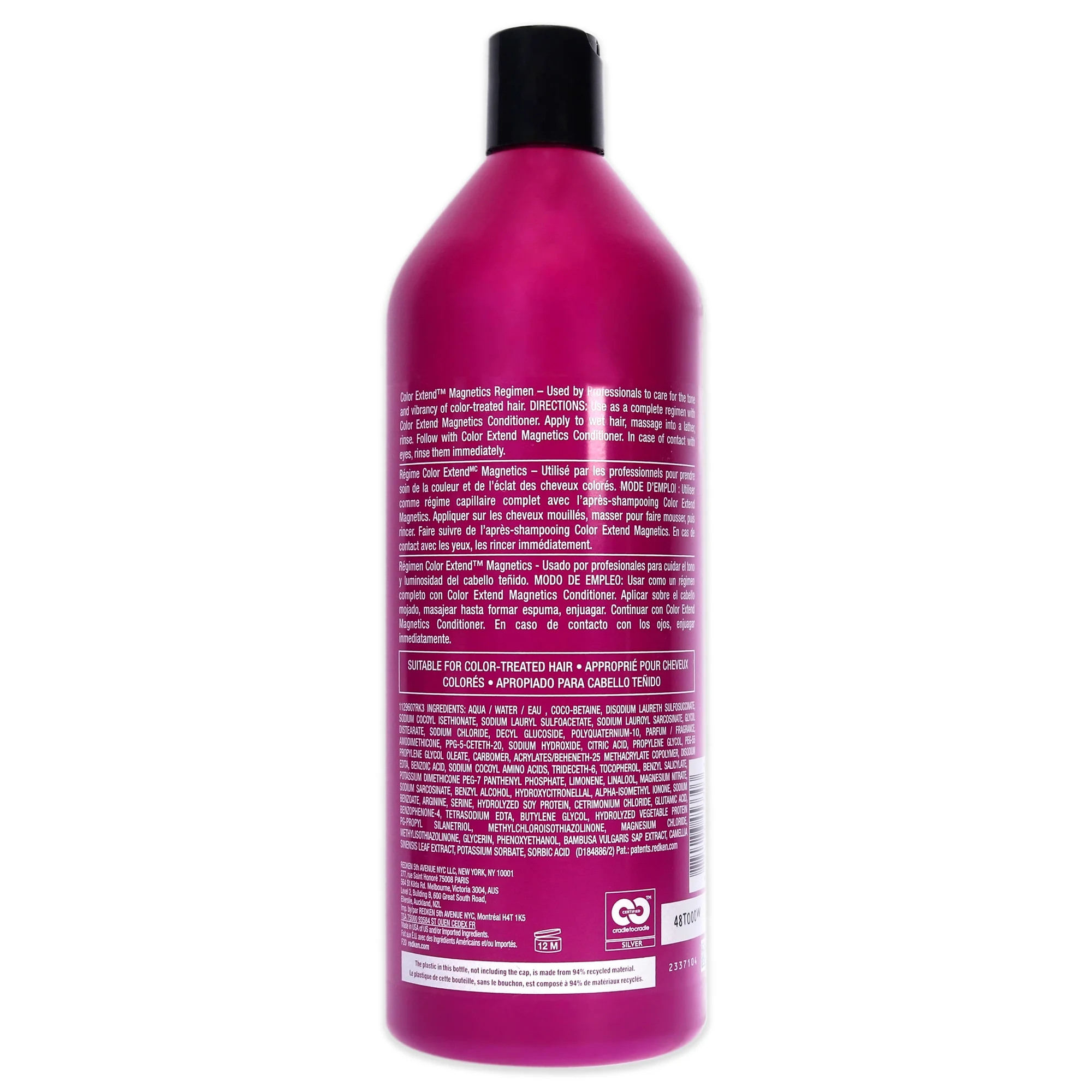 Redken Color Extend Magnetics Sulfate-Free Shampoo, 33.8 Fl Oz