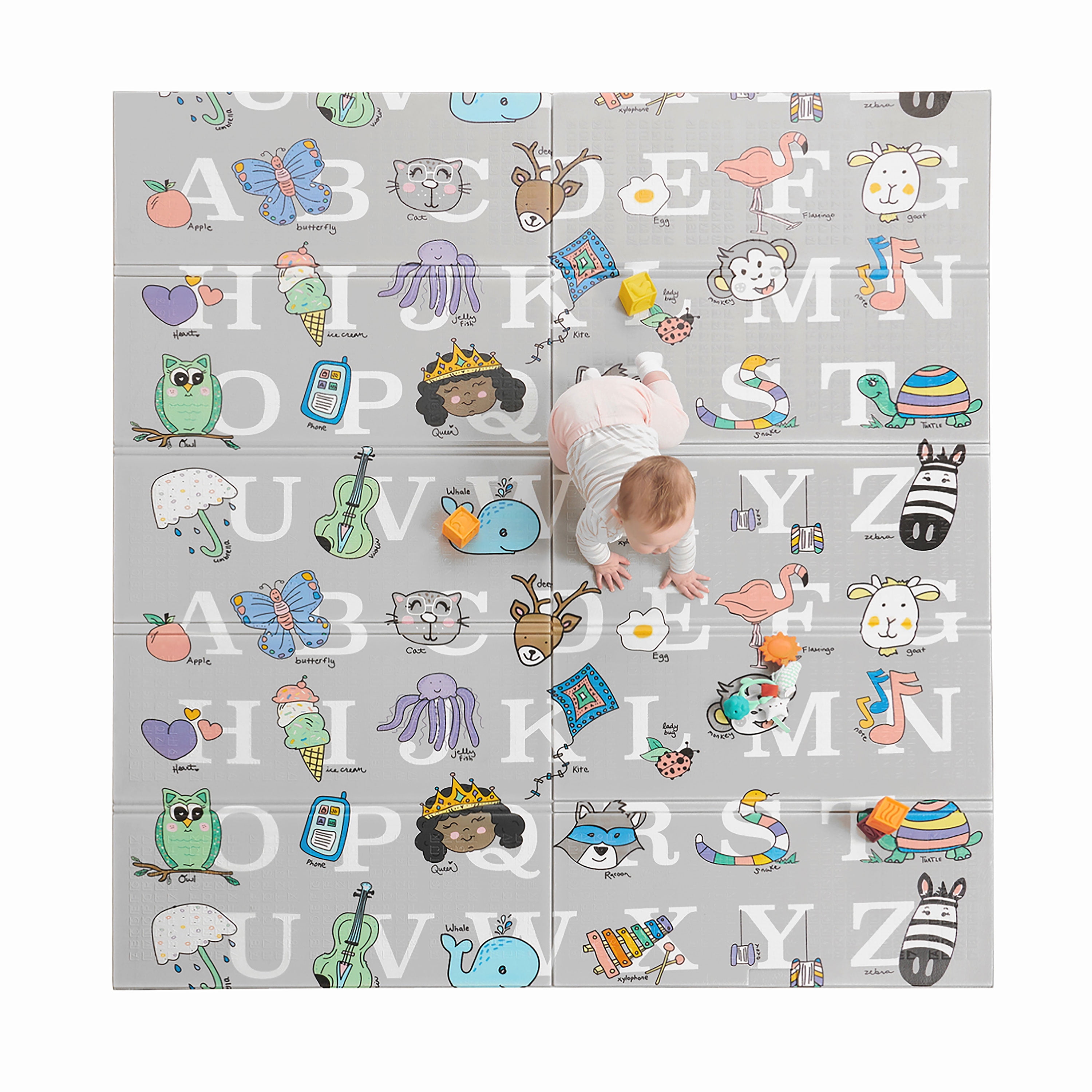 Regalo Sensory & Learning My Play Mat™, Foldable & Reversible Waterproof Foam Play Mat, 77" x 71"
