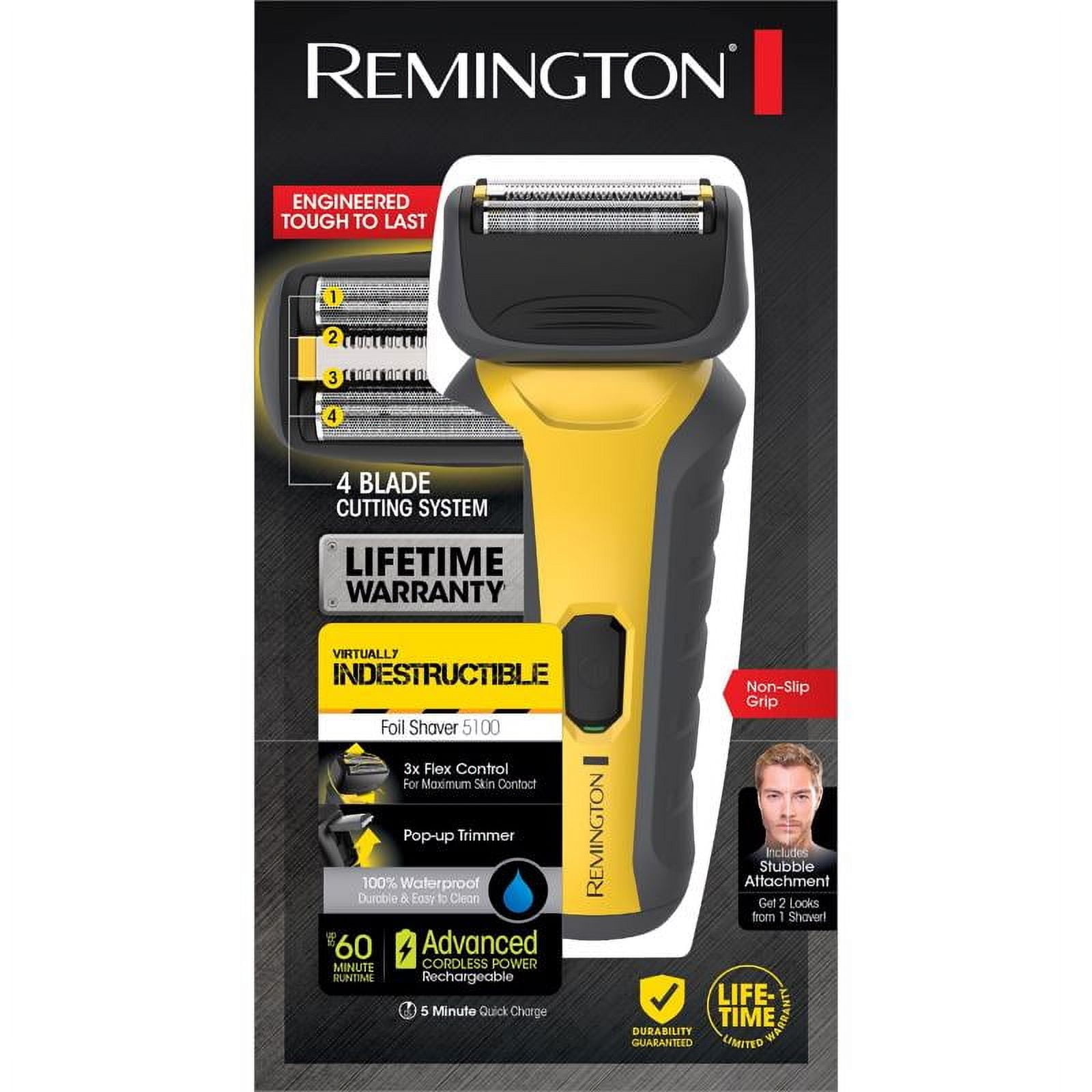 Remington Virtually Indestructible Foil Shaver 5100, Yellow/Grey, Pf7855