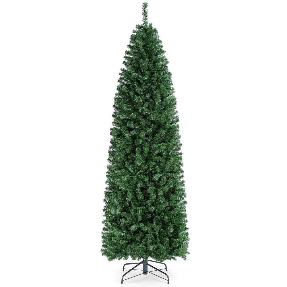 Renwick Green Unlit Pencil Artificial Christmas Tree, with Foldable Stand7.5'