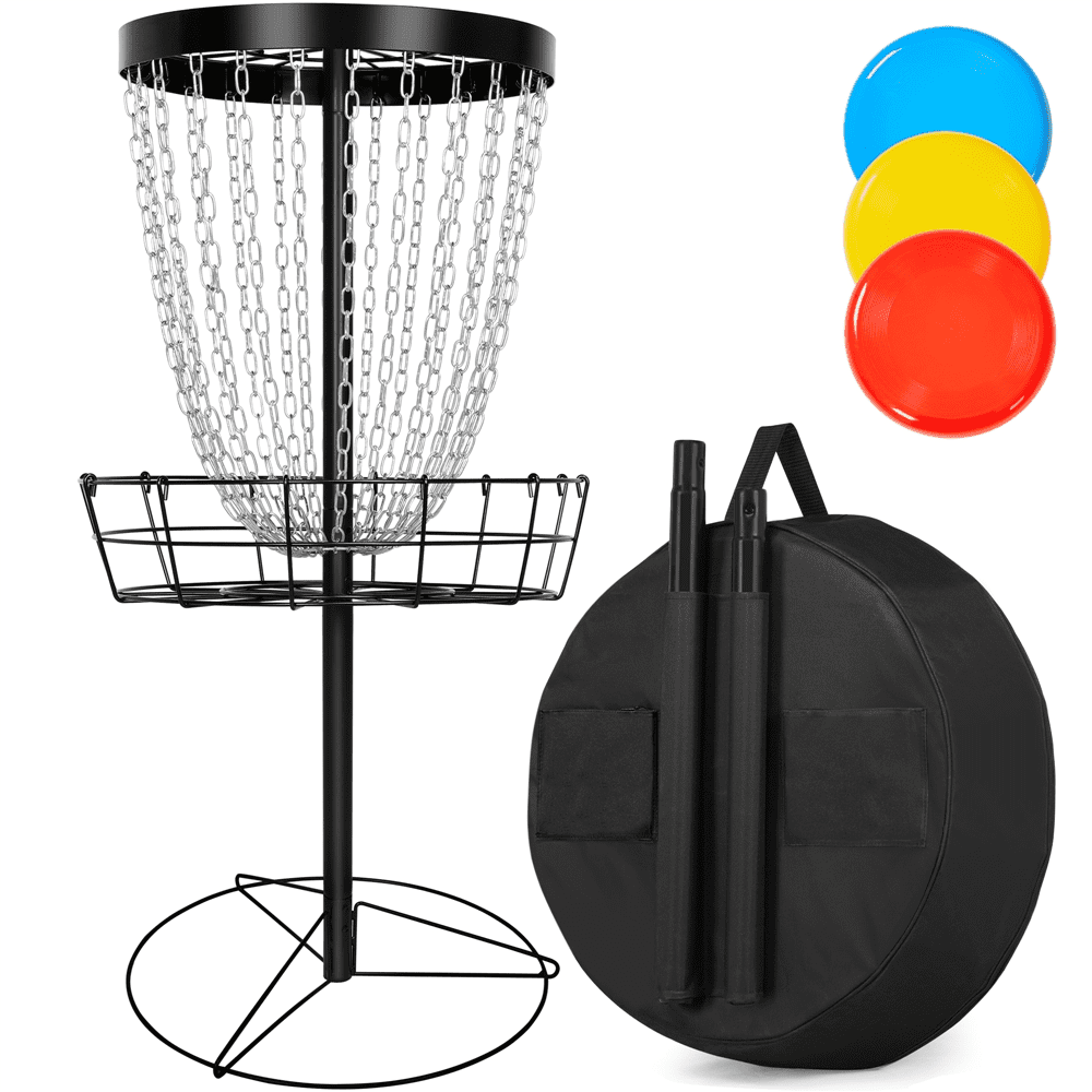 Renwick Portable 24-Chain Metal Golf Goals Baskets Target & Accessories, Black