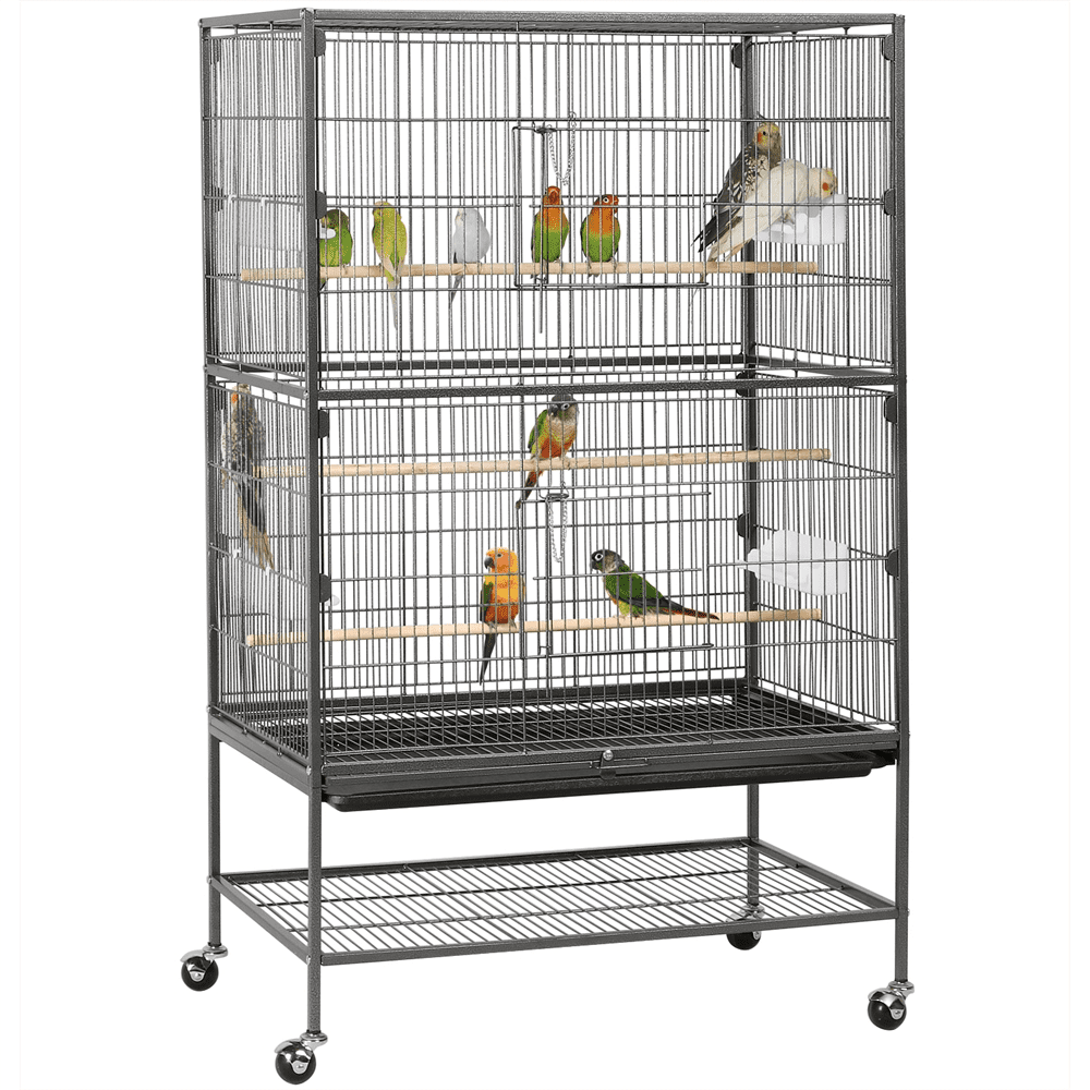 Renwick 52 inch Bird Parrot Cage for Parrot Parakeet Finches, Black