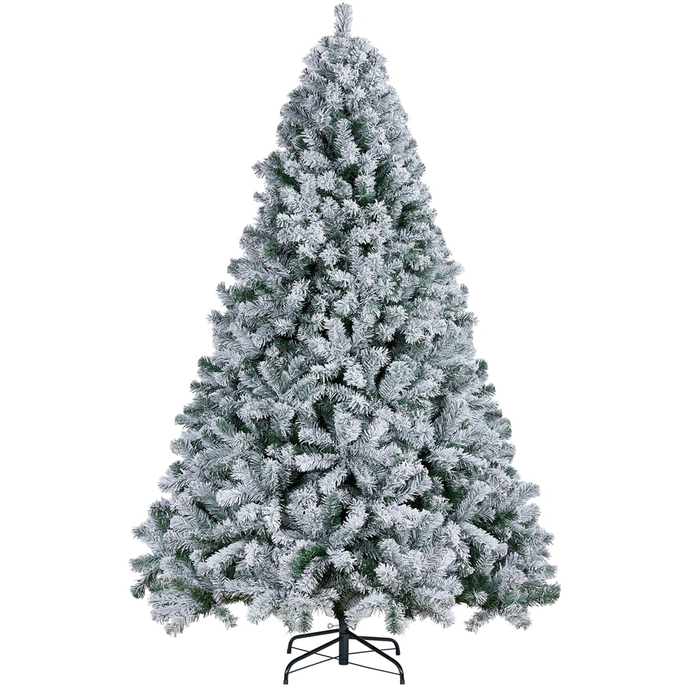 Renwick 7.5 Ft Frosted Artificial Christmas Tree with Stand, Green