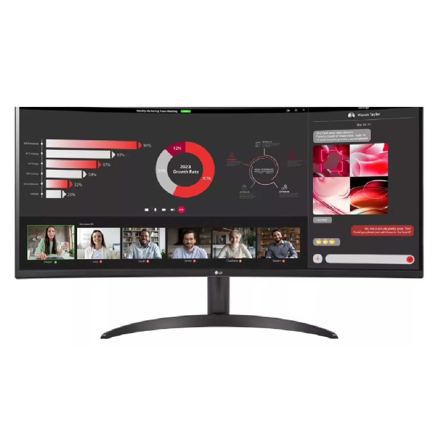 Restored LG 34WR50QCB 34" Curved UltraWide WQHD HDR 10 100Hz Monitor with AMD FreeSync Black (Refurbished)