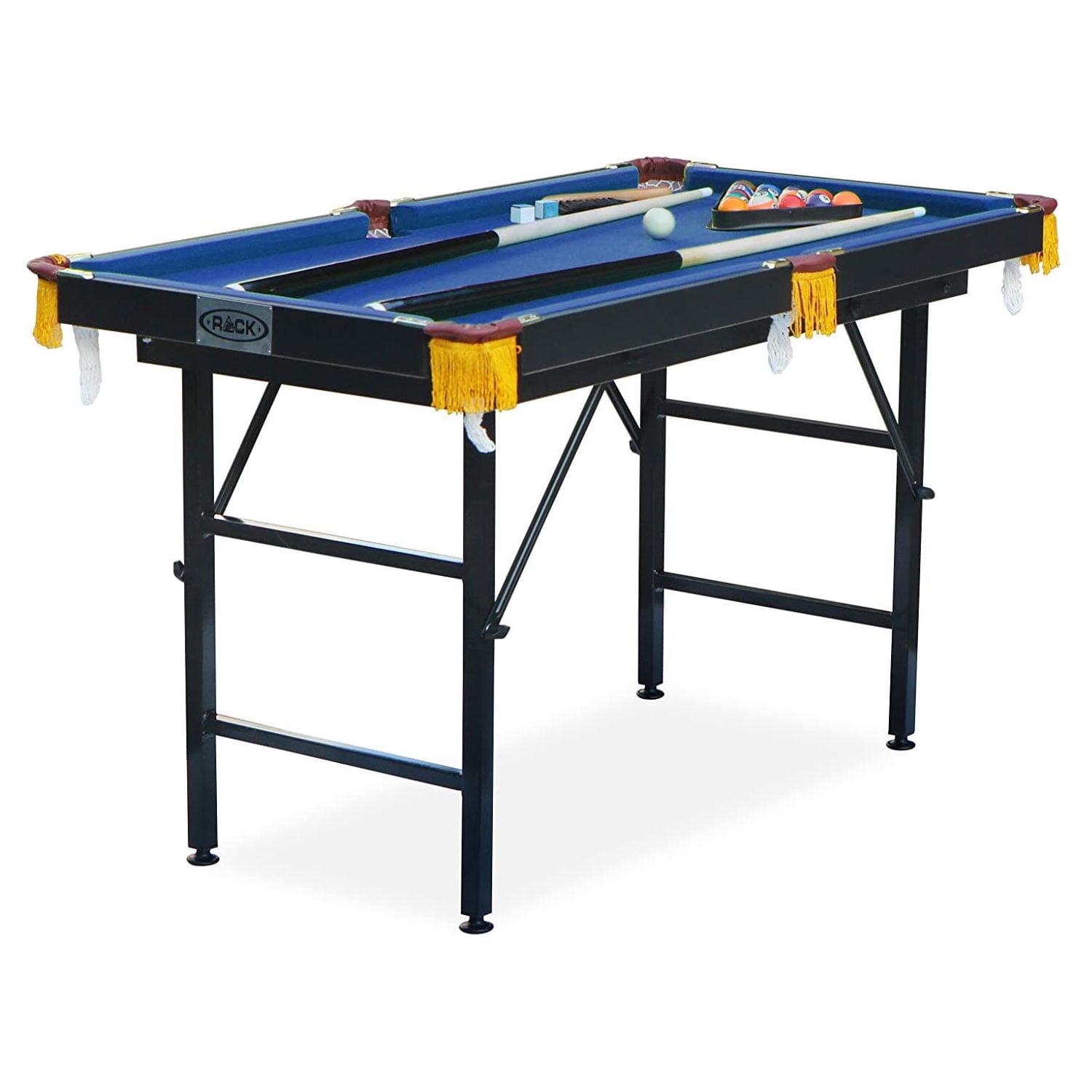RACK Leo 4 Foot Folding Classic Billiard Pool Table Multi Player Game Set