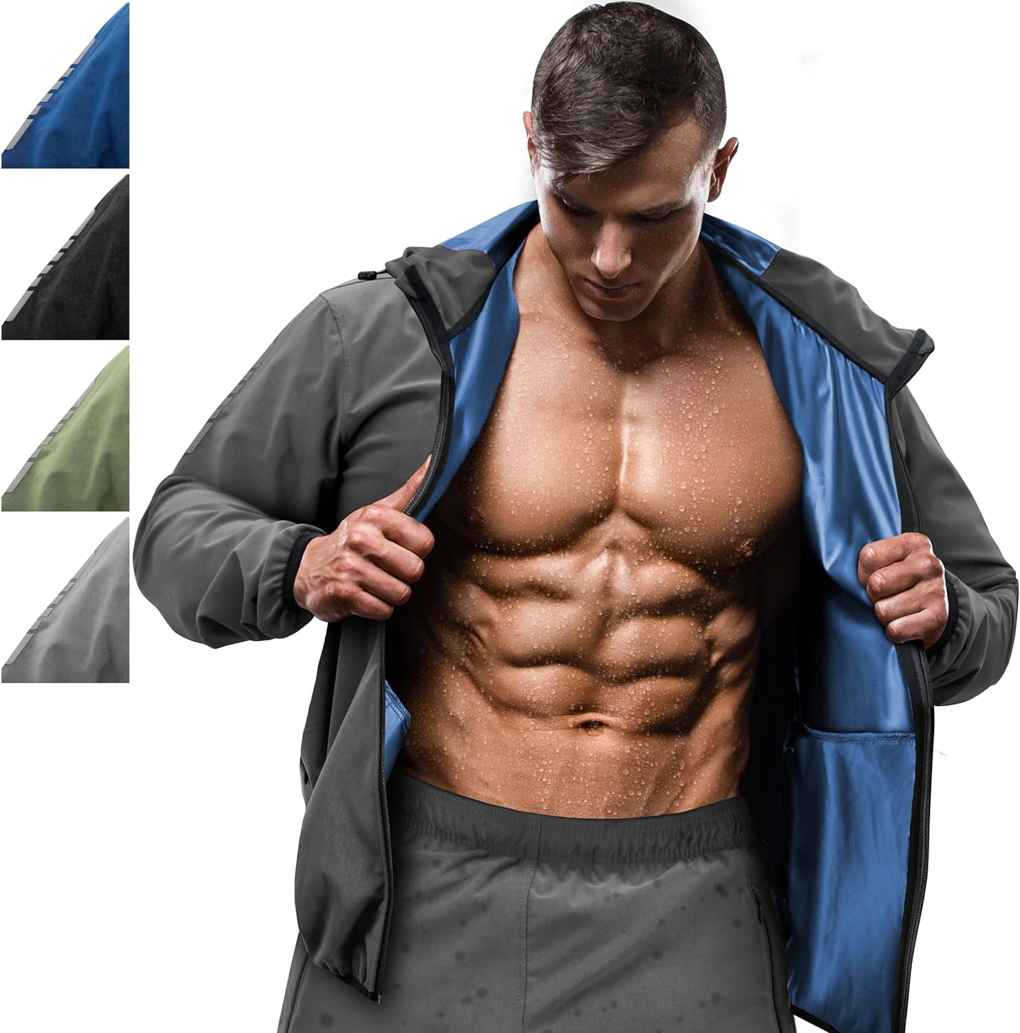 RDX Sauna Suit With Hood, Full Body Heat Weight Loss Suit, Anti Rip Long Sleeves Tracksuit, Boxing MMA Gym Fitness Running Slimming Zipper Jacket, Top Bottom Trouser Pants Sweat Suit Set Men Women