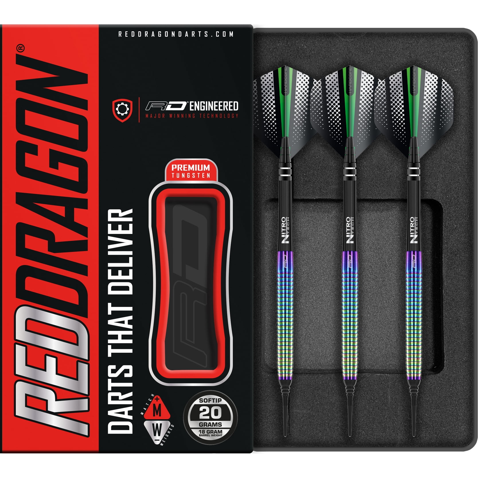 RED DRAGON - Razor Edge Spectron 18 Gram Softip Tungsten Darts Set
