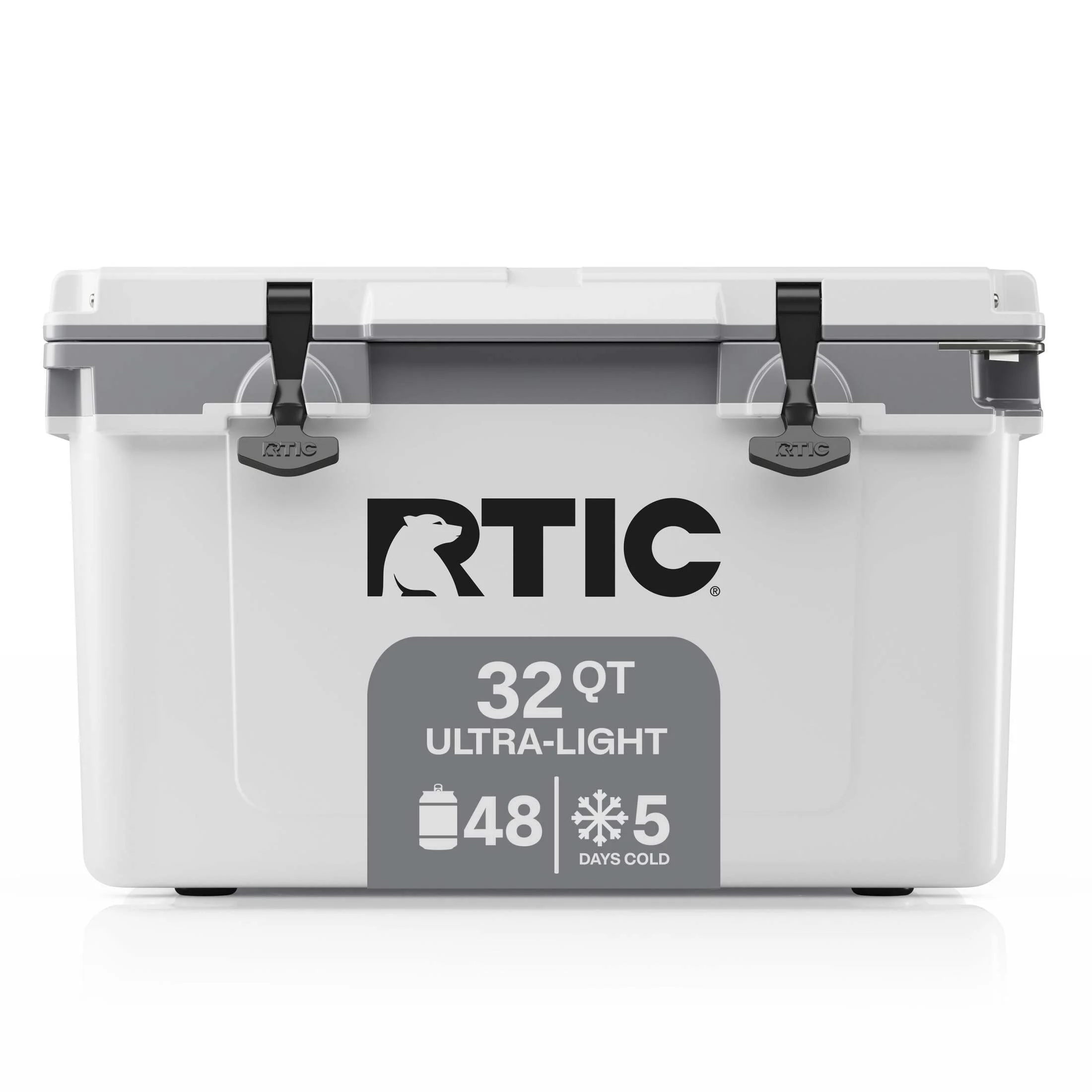 RTIC 32 QT Ultra-Light Hard-Sided Ice Chest Cooler, Fits 48 Cans, White & Grey