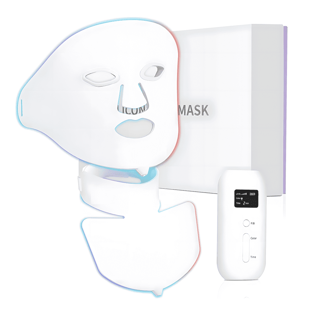 RUTAWZ LED Light Therapy Face Mask for Skin Care, Anti-Aging, and Skin Tone Improvement – Red & Multi-Color LED Light Mask for Face and Neck
