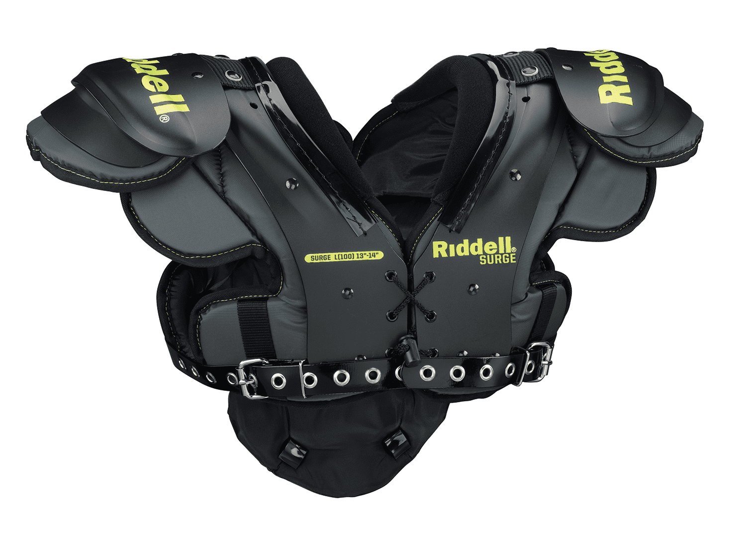 Riddell Surge Youth Football Shoulder Pad, Black/Volt, Medium