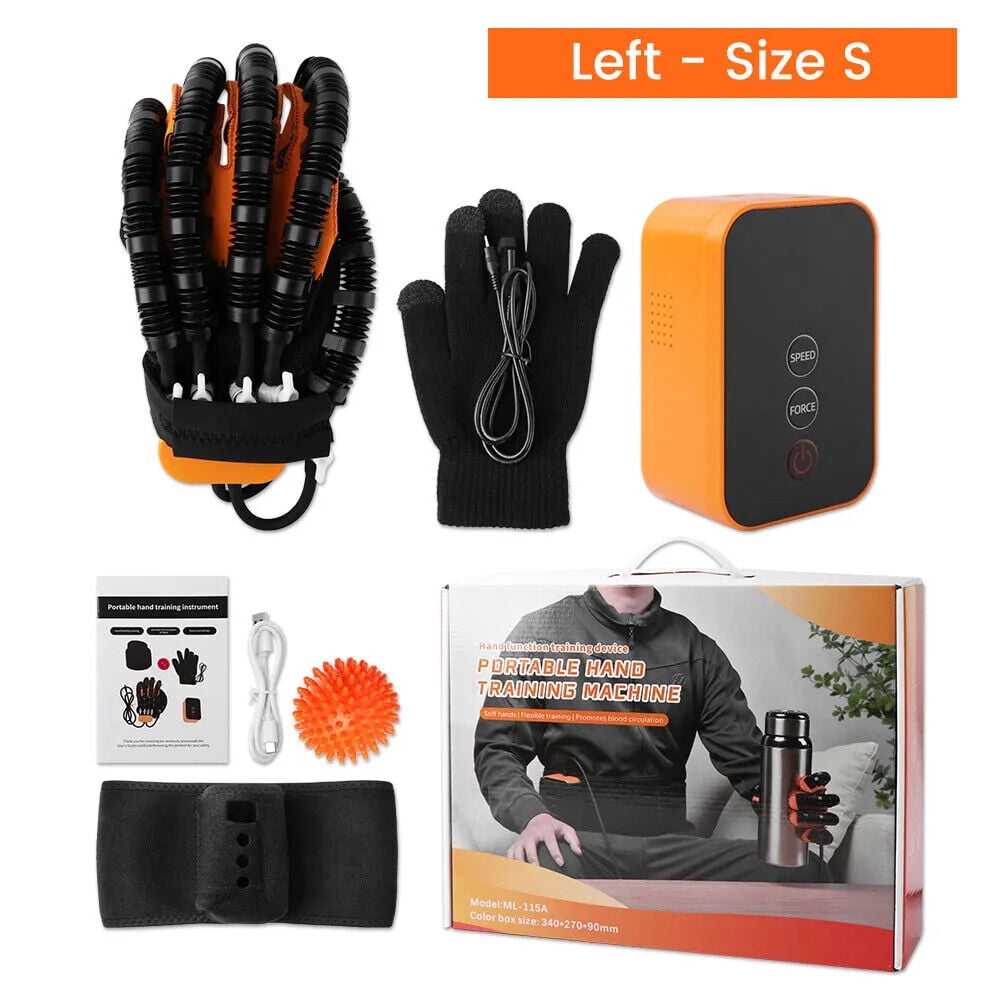 Robotic Rehabilitation Gloves, Finger and Hand Function Rehabilitation Robot Gloves, Hand Strengthener Stroke Recovery Equipment with Mirror Glove, Left Hand, S