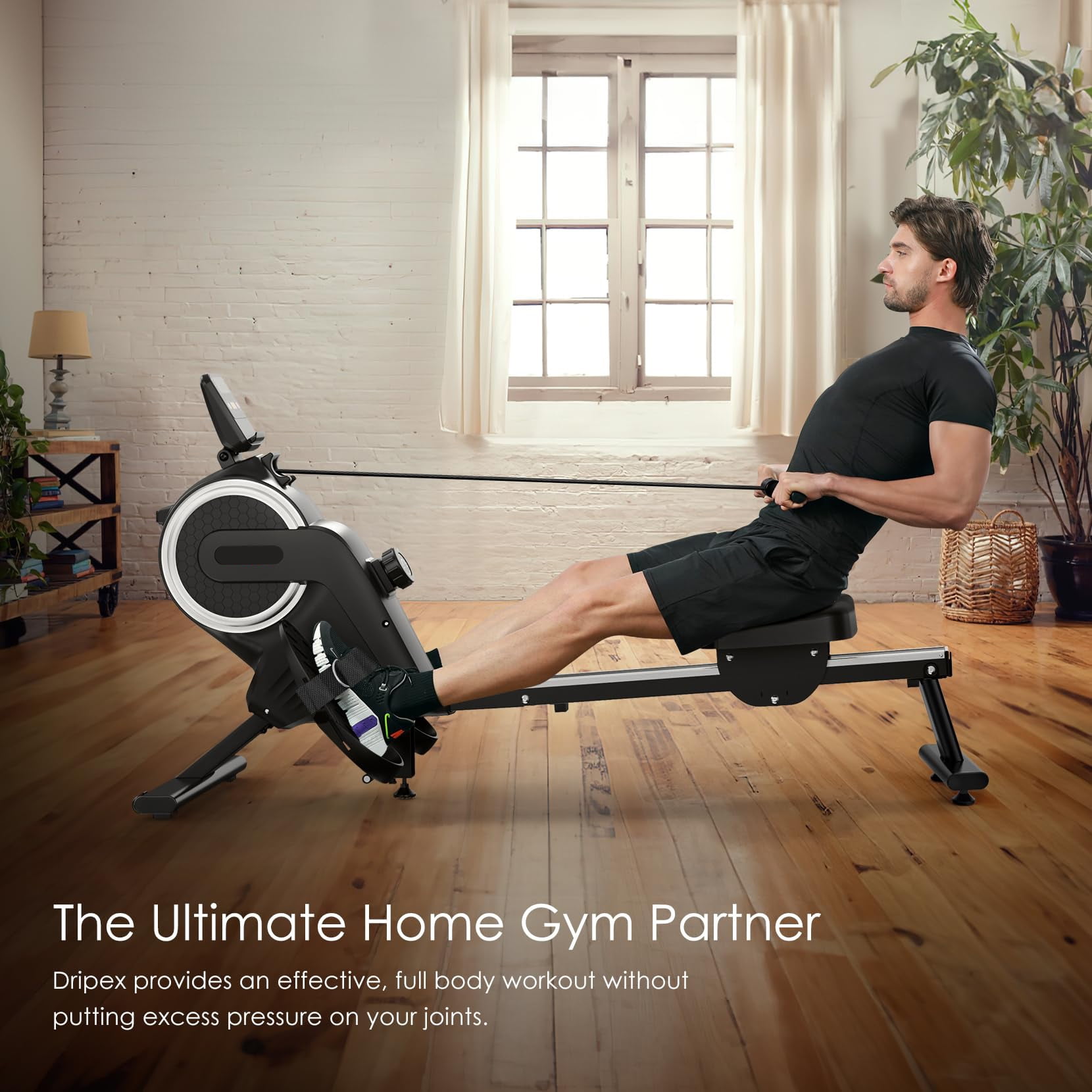 Rowing Machine, Magnetic Rower Machine 16 Resistance Levels Quiet Machine with Max 350lb Weight Capacity, Dprodo Foldable Rower for Home Workout Black