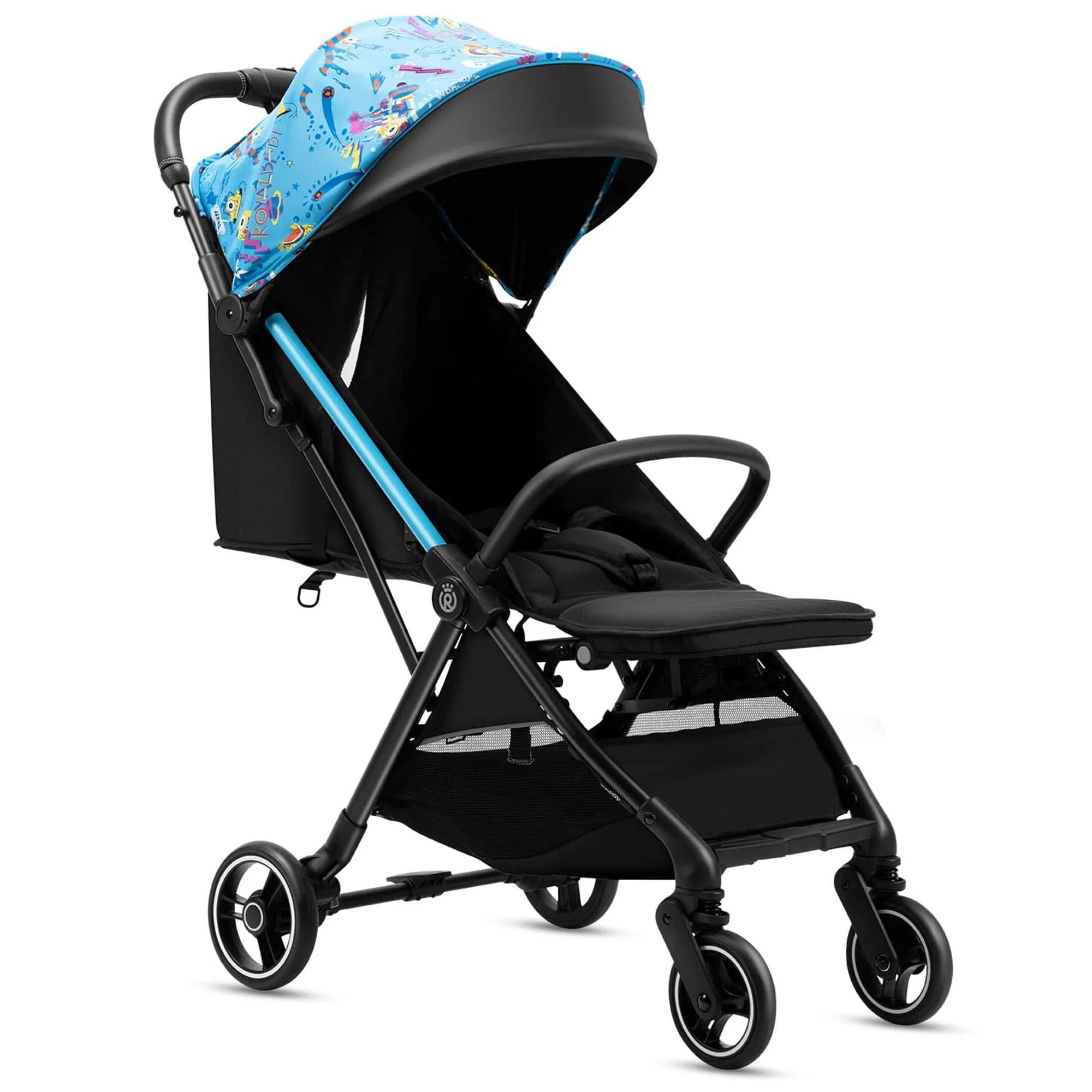Royal Baby 360 Classic Seat Foldable Umbrella Stroller, Black/Blue