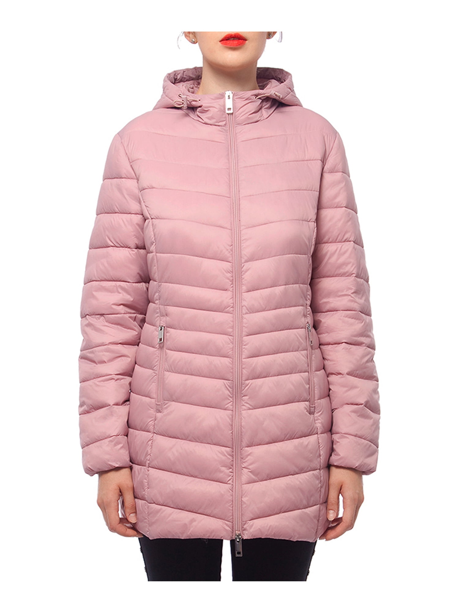 Rokka&Rolla Women's Light Long Coat Packable Puffer Jacket