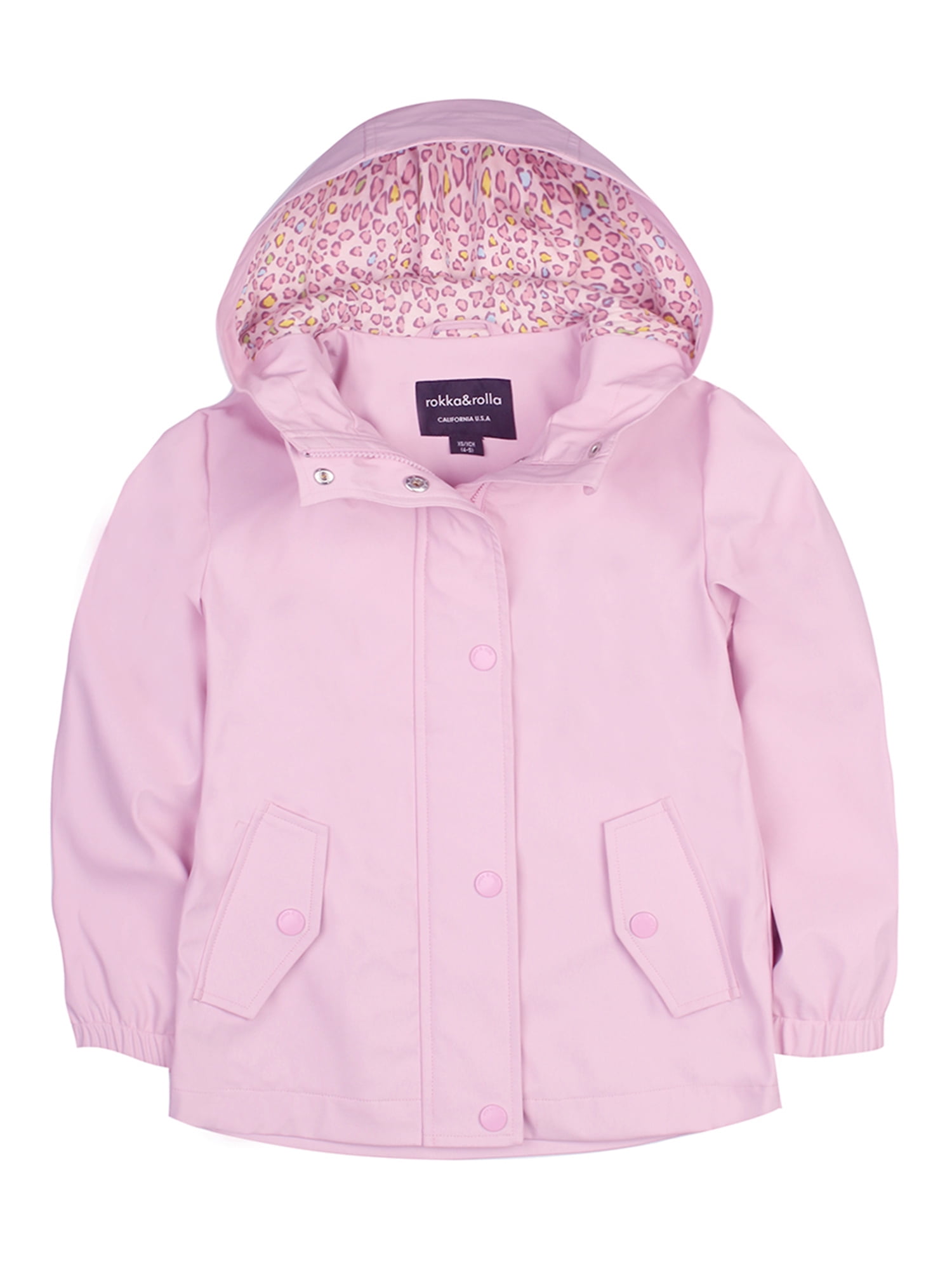 Rokka&Rolla Girls' Waterproof Rain Coats Rubberized Jackets, Sizes 4-12
