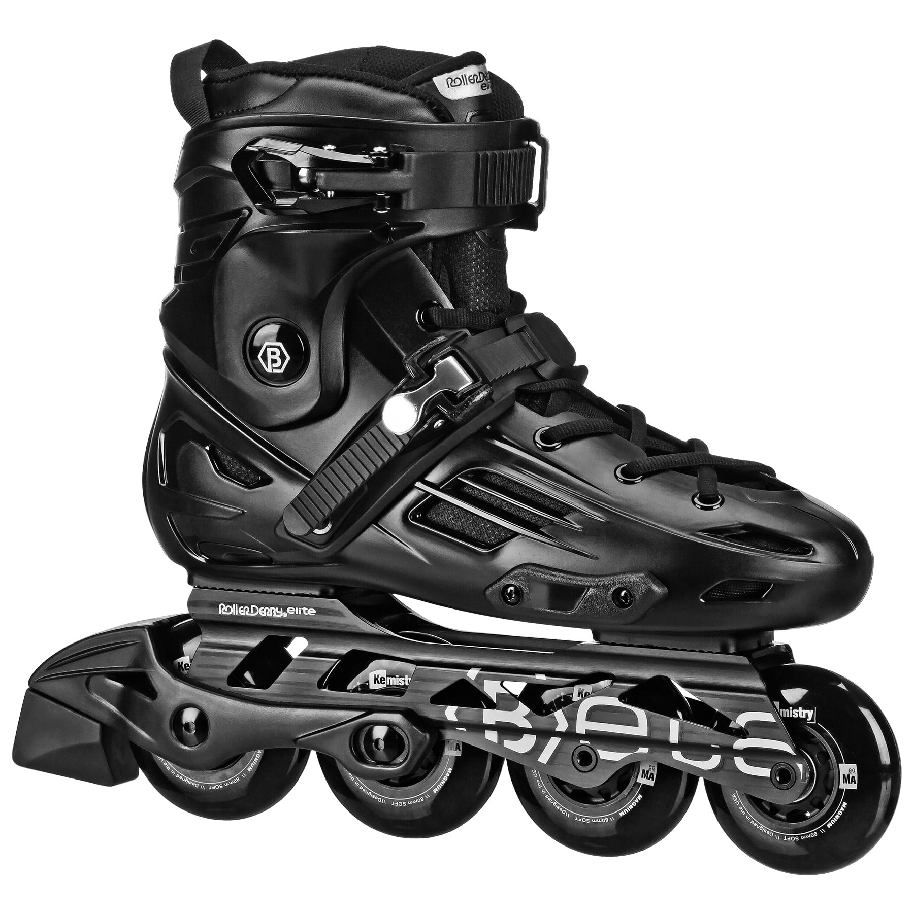 Roller Derby Elite Beta Inline Black Skates for Unisex, 128 oz