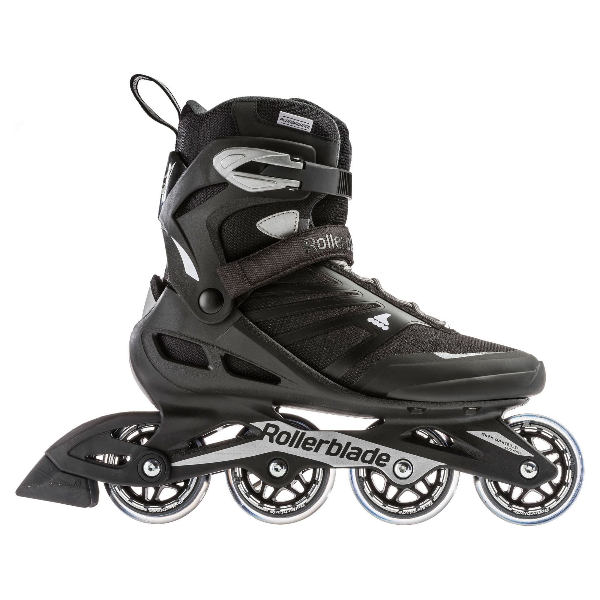 Rollerblade Zetrablade Mens Adult Fitness Inline Skate, Size 10, Black, Silver