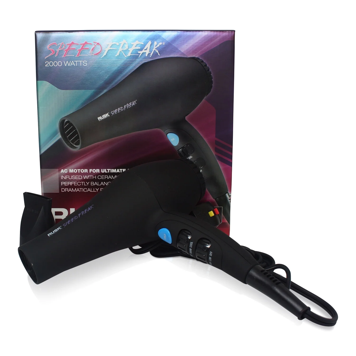 Rusk Speed Freak Professional Ceramic Tourmaline Hair Dryer 2000 Watts