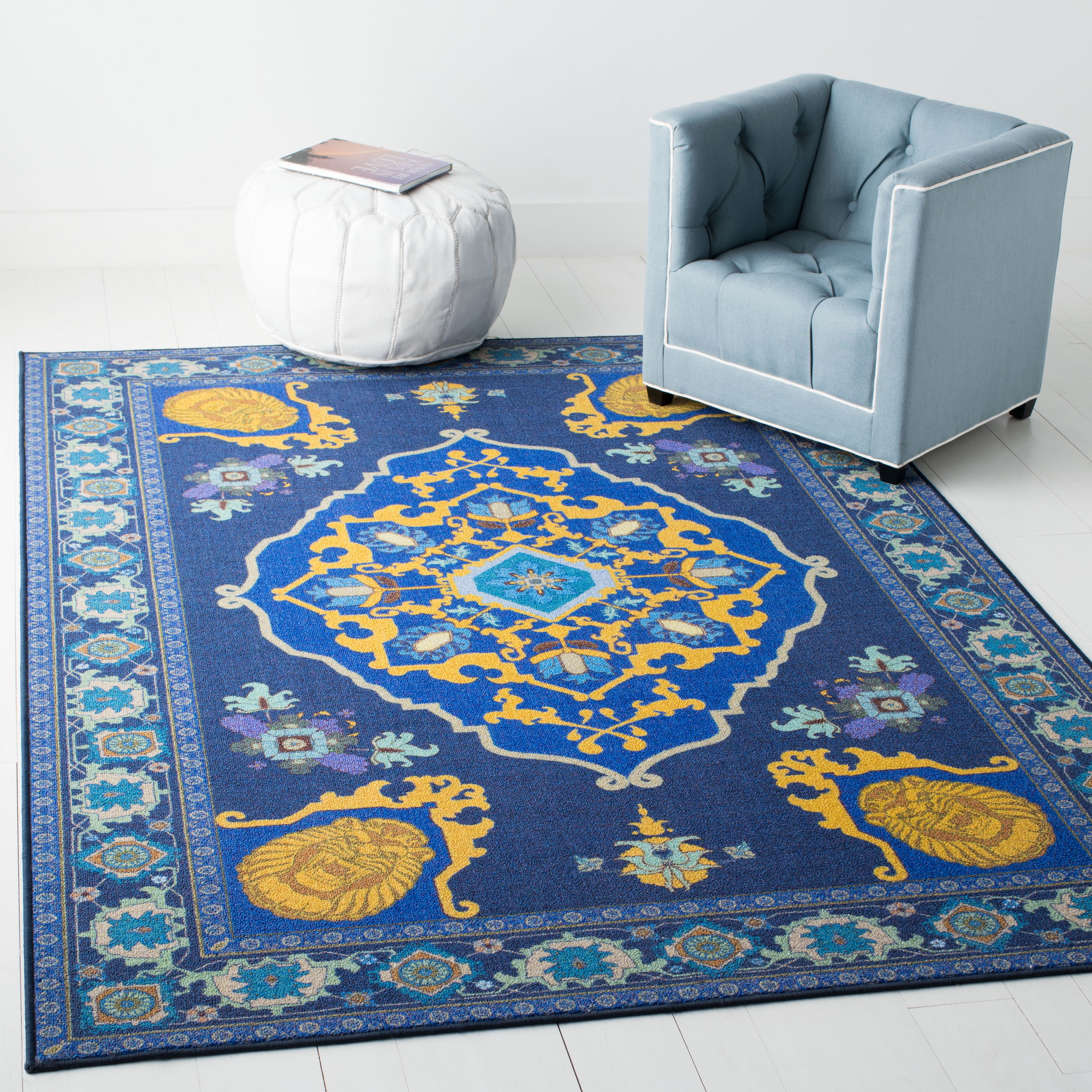 Safavieh Collection Inspired by Disney’s live action film Aladdin - Magic Carpet Area Rug, 5' x 7', Purple/Gold