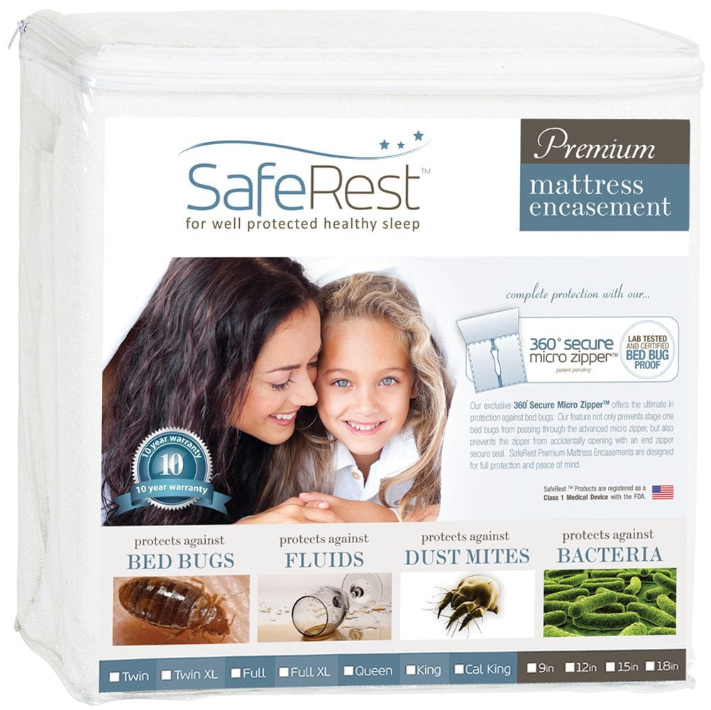 Saferest Premium Zippered Mattress Encasement, Waterproof, Breathable, Vinyl Free, California King
