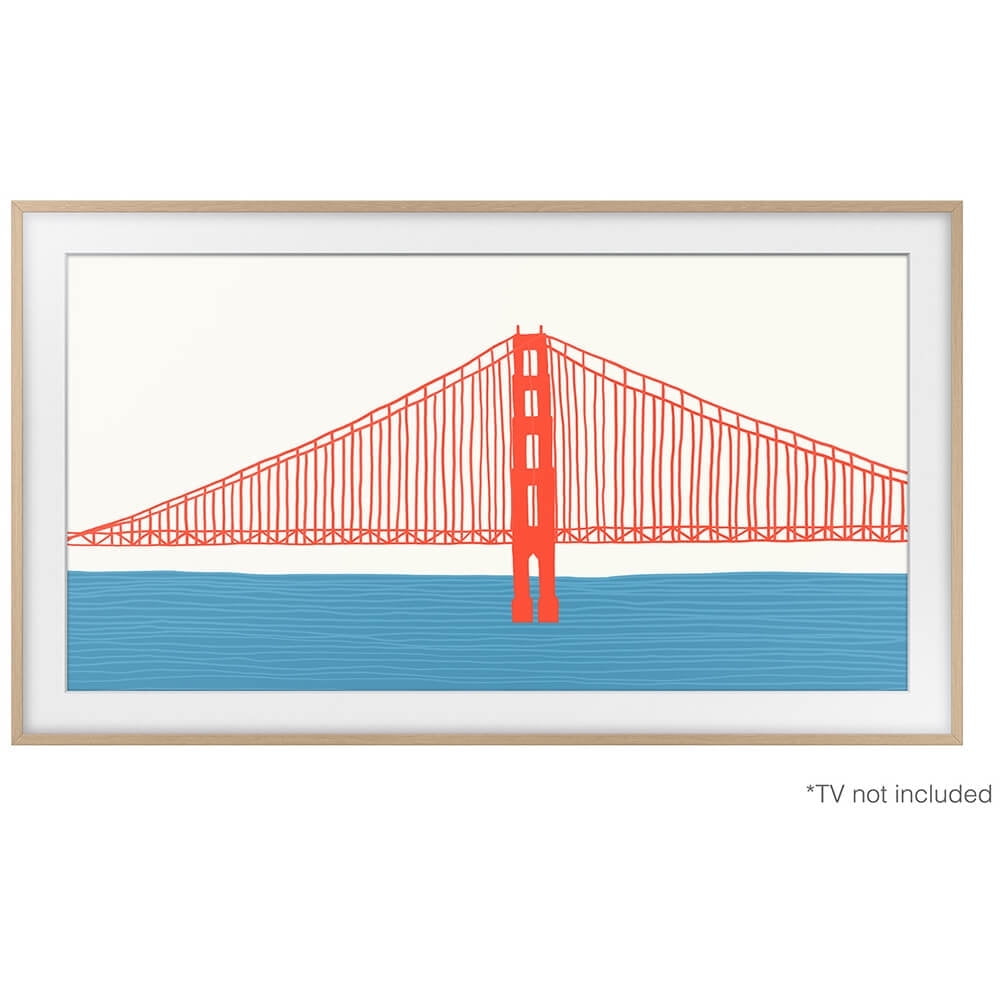 Samsung 2021 50" The Frame Customizable Bezel Modern Teak VGSCFA50TKBZA