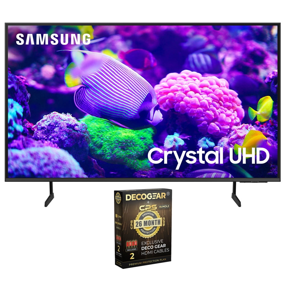 Samsung DU7200 70 Inch Crystal 4K UHD Smart TV (2024) Bundle with Deco Gear 2X 4K HDMI 2.0 Cable w/ Copper Conductors & CPS Exclusive 26 Month Protection Pack