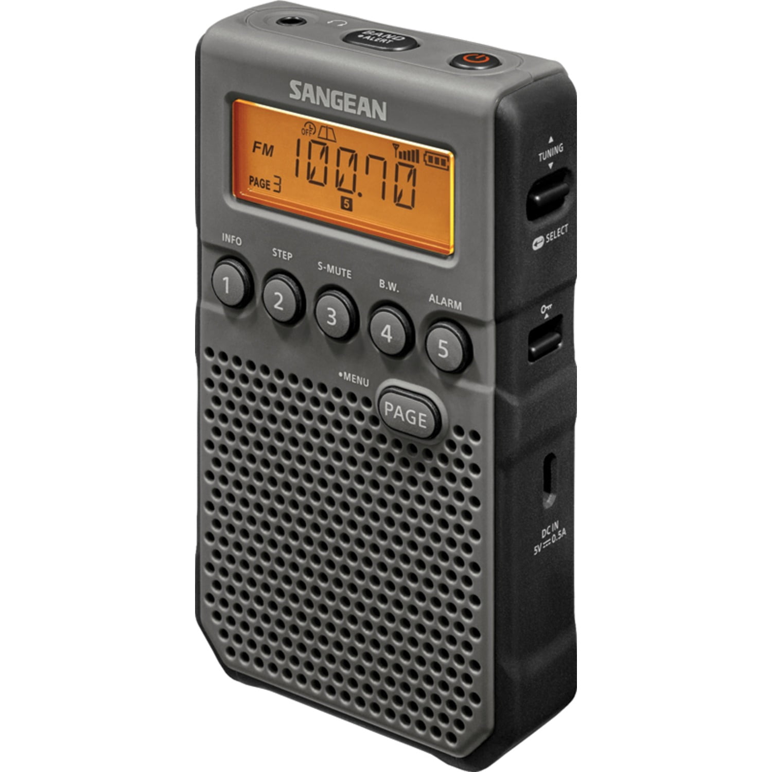 Sangean Portable AM/FM Radio, Black, DT-800