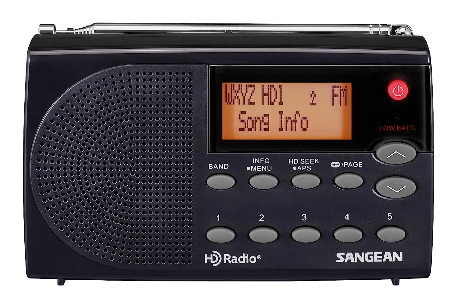 Sangean Portable AM/FM Radio, Black, HDR-14