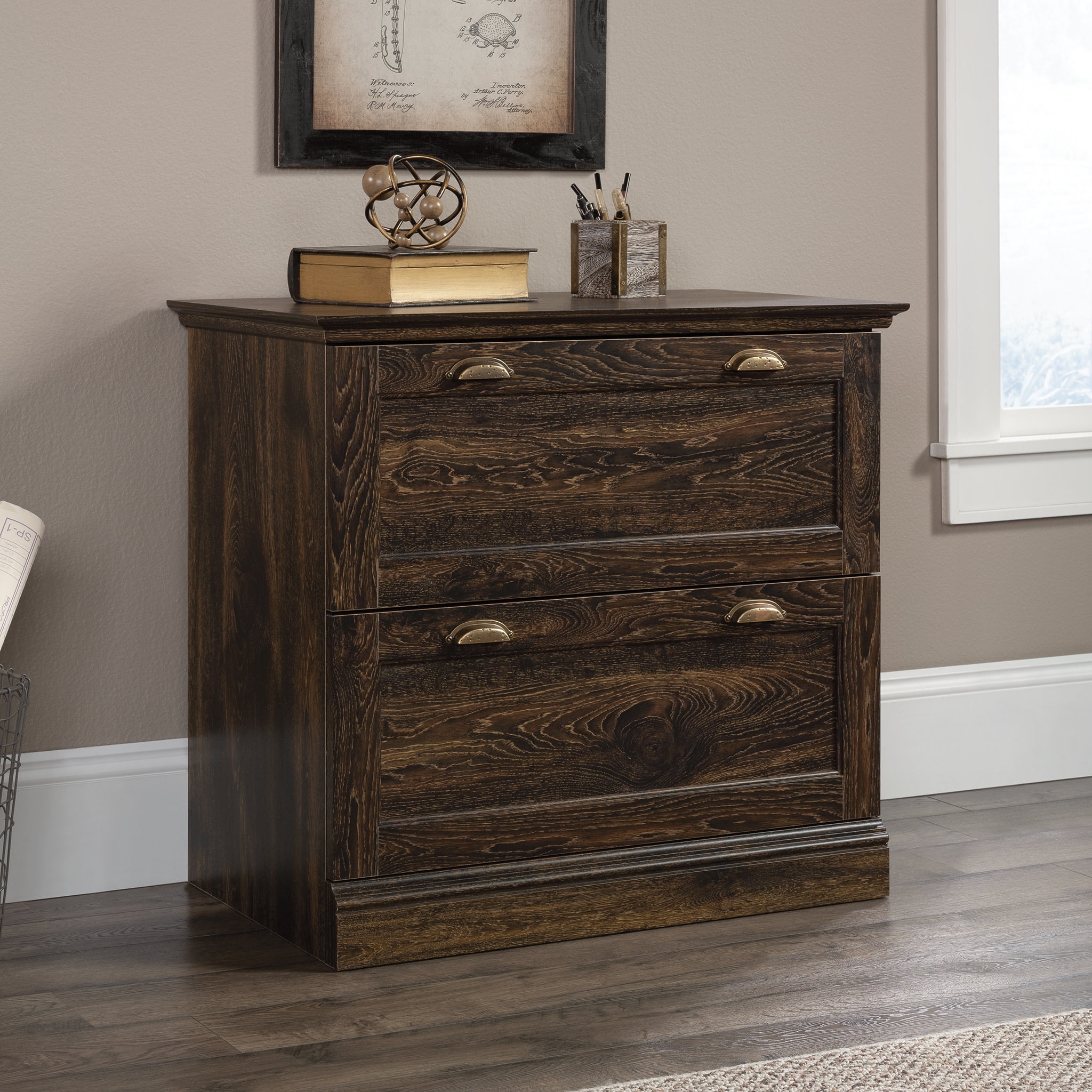 Sauder Barrister Lane Lateral File Cabinet, Iron Oak Finish