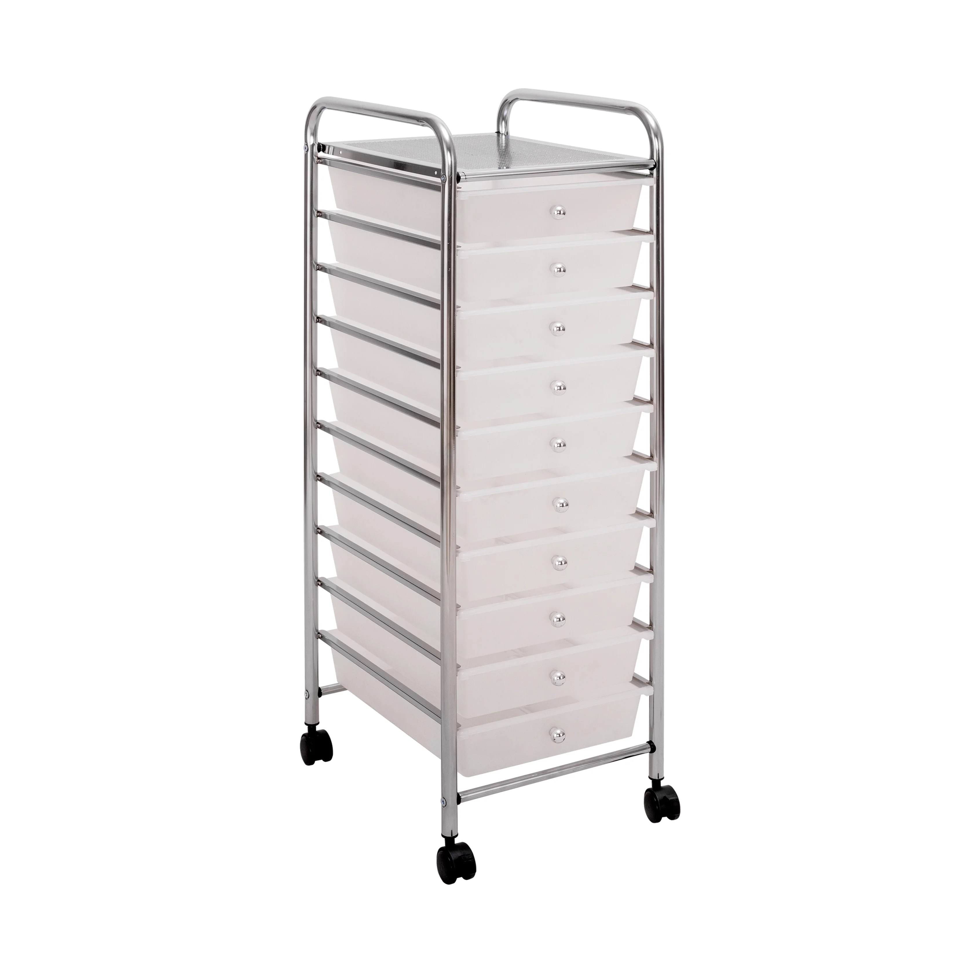 Seville Classics 10-Drawer Organizer Cart, Frost White