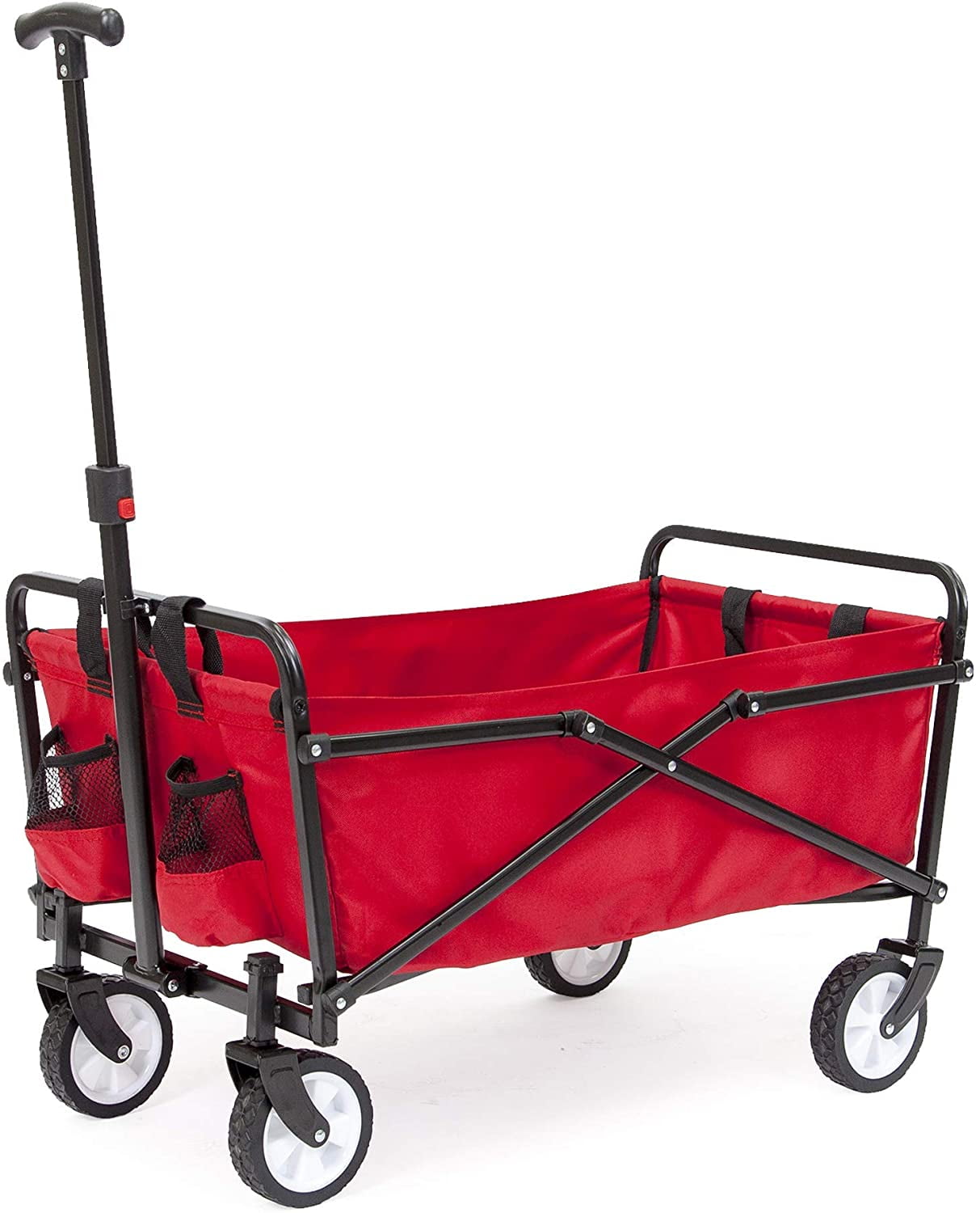 Seina Collapsible Folding Wagon with Straps | Utility Cart, Portable, Lightweight, Fold up, for Groceries, Laundry, Sports, Baseball, Softball, Fishing and Camping