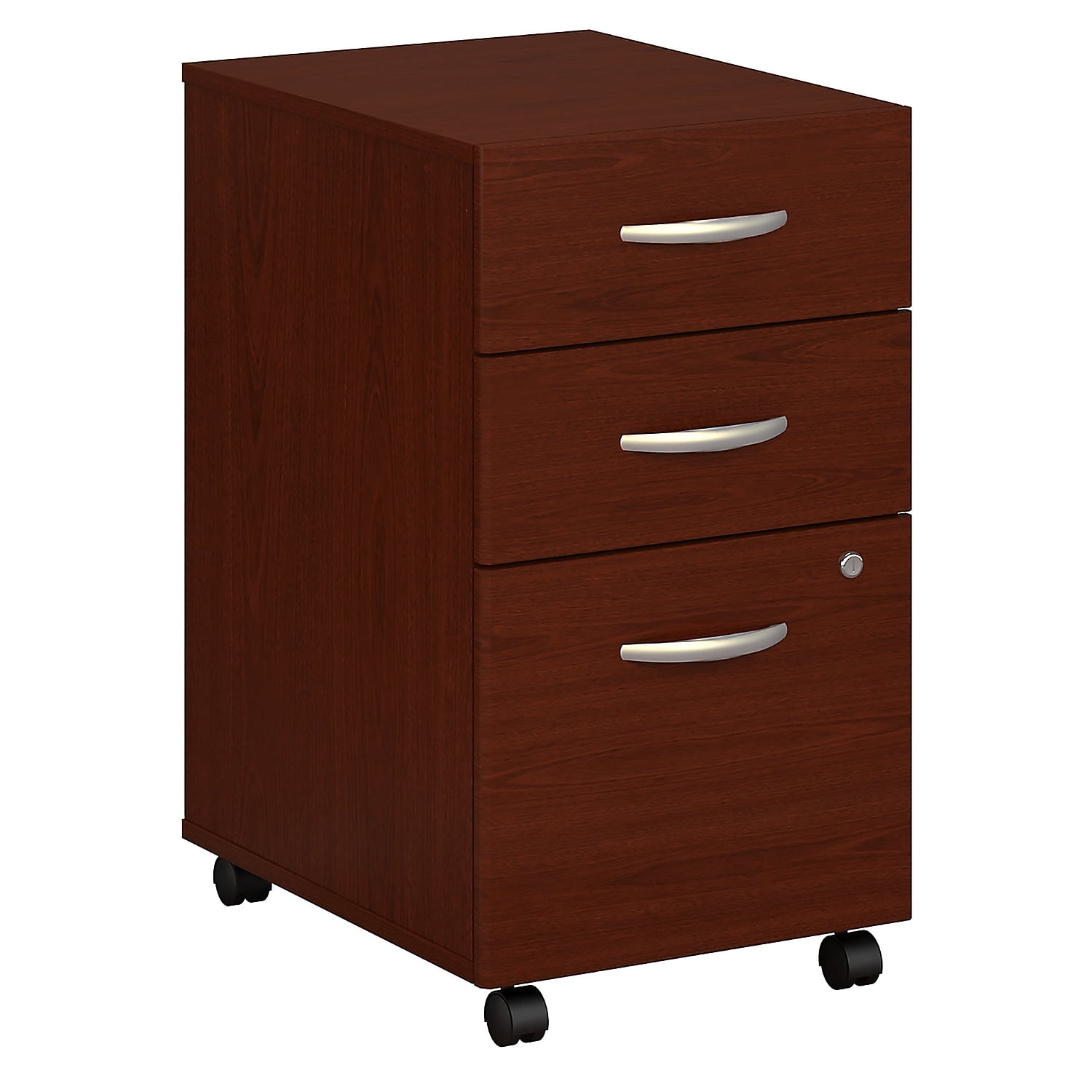 Series C 3 Drawer Assembled Mobile File Cabinet in Mahogany - Engineered Wood