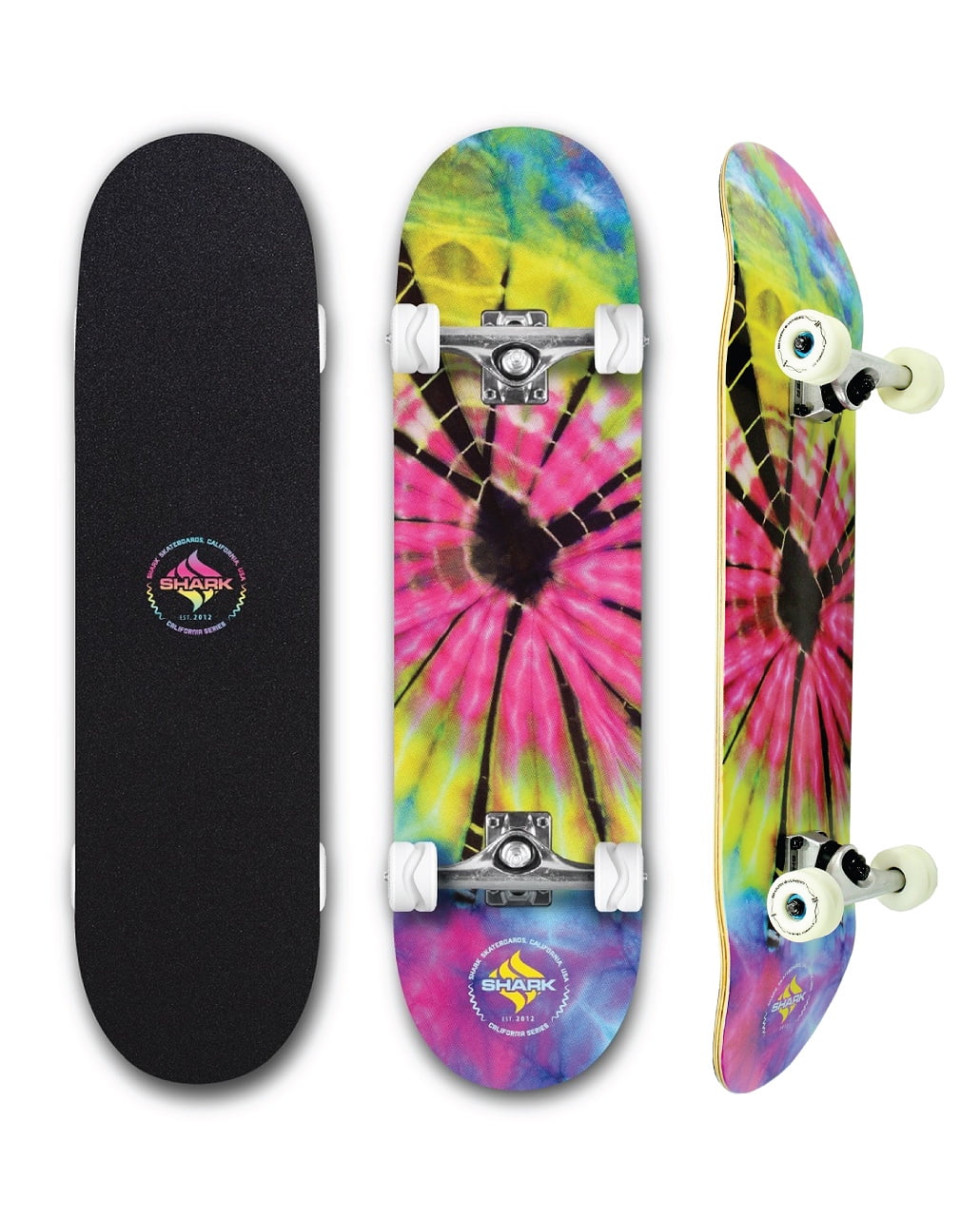 Shark Wheel Tie Dye 31 In. Popsicle Street Skateboard with 54 mm Twisted